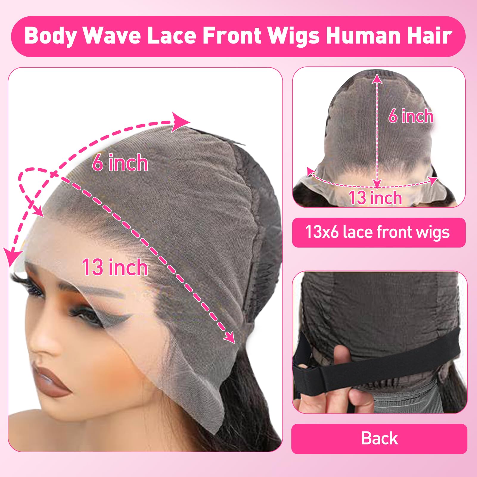 13x6 Lace Front Wigs Human Hair 28 Inch Body Wave 200% Density Pre Plucked with Baby Hair for Black Women | Natural Black Color | Perfect for Daily Wear, Parties, Cosplay & Special Occasions