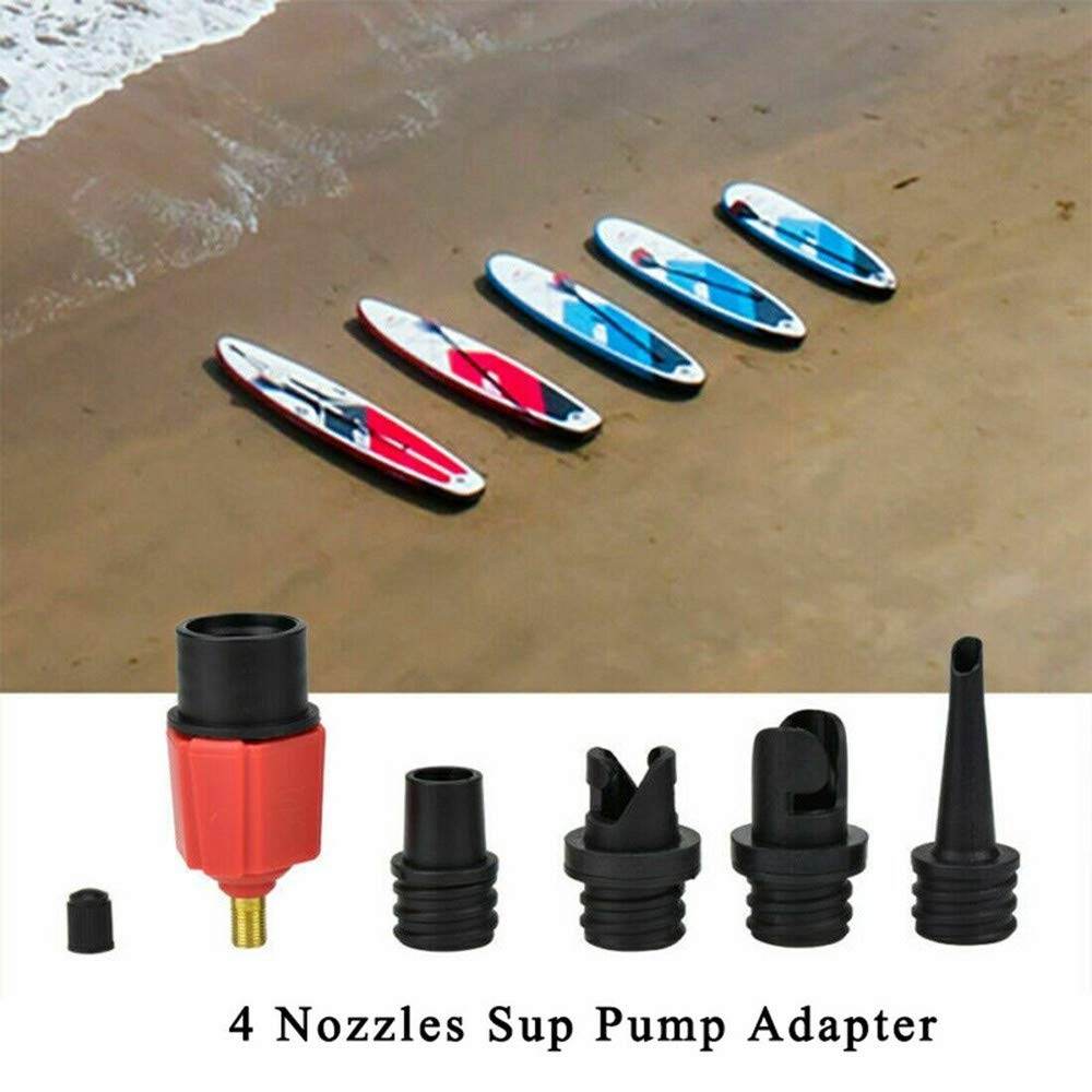 Sup Pump Adapter - Universal Inflatable Boat Air Valve & Tire Paddle Board Adaptor - High Pressure Compressor Air Pump Converter Accessories for Water Sports, Camping and Outdoor Activities