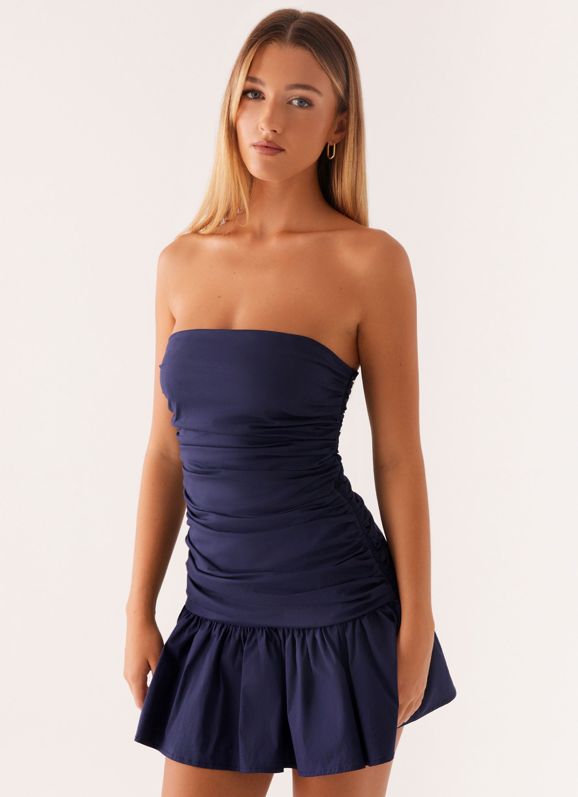 Carmel Mini Dress for Women - Navy Blue Summer Casual Bodycon Dress - Perfect for Beach, Party, and Date Night
