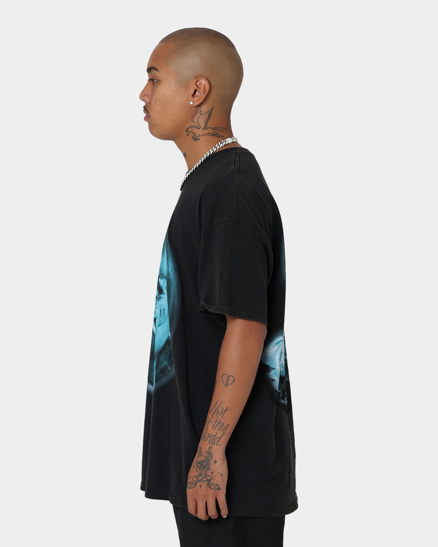 Vintage American Thrift X Annabelle Doll Graphic T-Shirt - Black Wash Distressed Style for Casual Wear & Halloween Costume