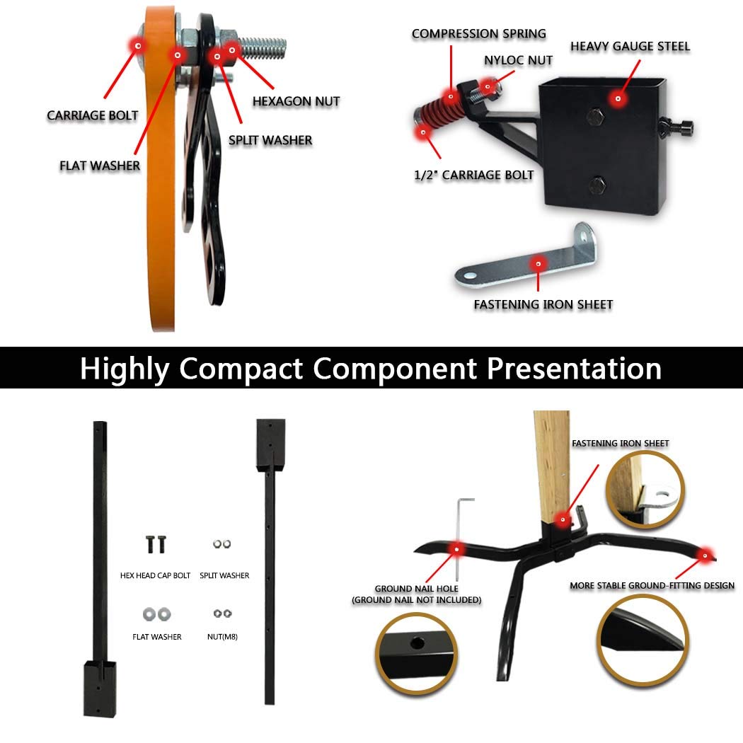 Highwild Adjustable AR500 Steel Target Stand System - Heavy Duty Shooting Target Holder for Outdoor Range Practice & Training