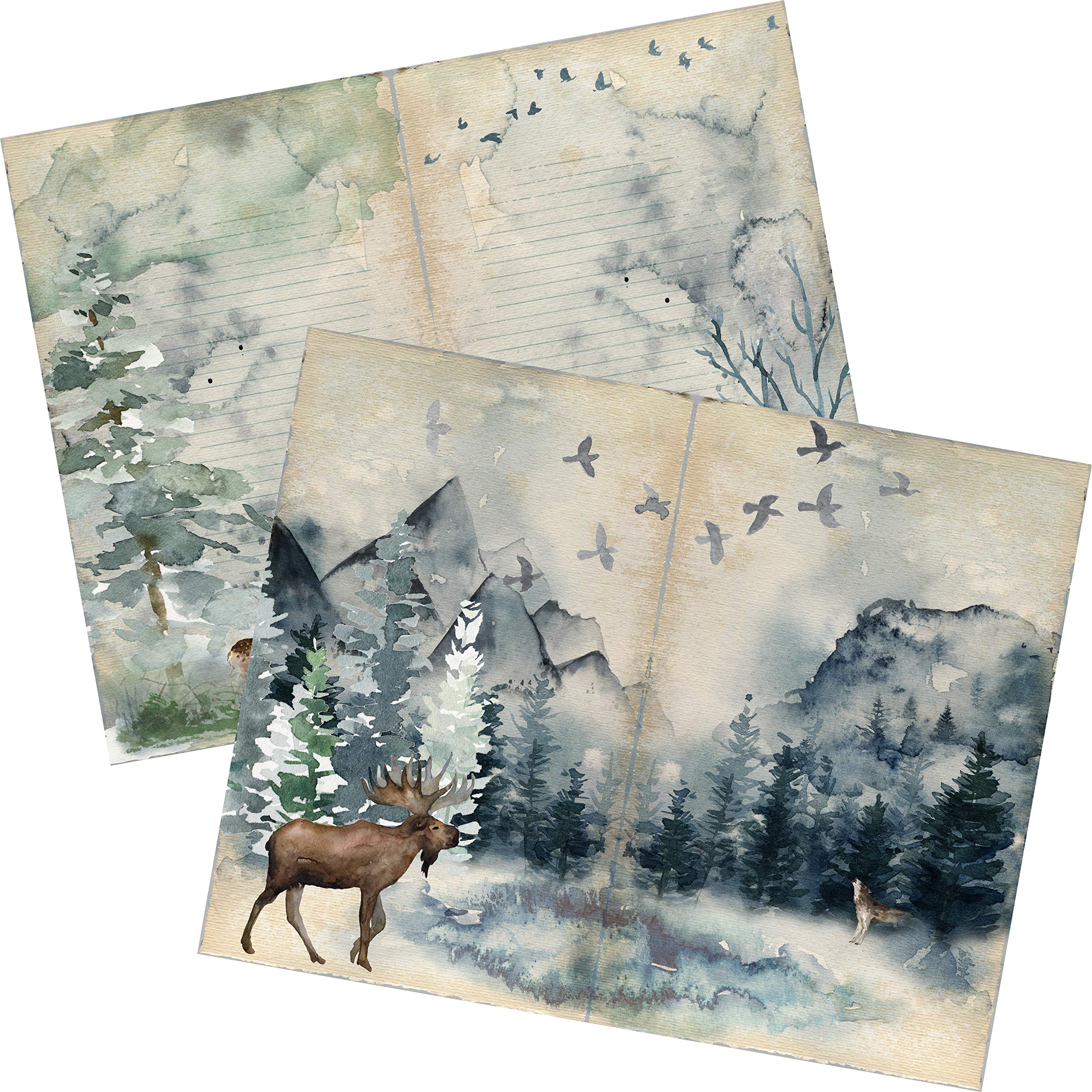 Premium Winter Wilderness Journal Paper Pack - Scenic Nature Themed Stationery for Writing, Scrapbooking & DIY Crafts | Perfect for Journals, Planners & Gift Giving