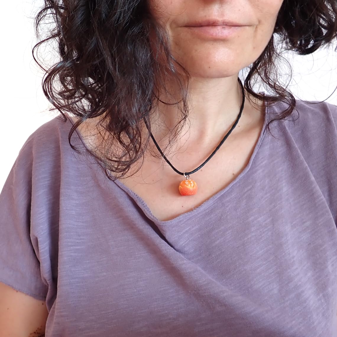 Orange Fruit Necklace - Vegan Citrus Jewelry with Pendant Charm | Unique Funny Gift for Women | Perfect for Vegan Lovers, Birthday Gifts & Quirky Fashion Accessories