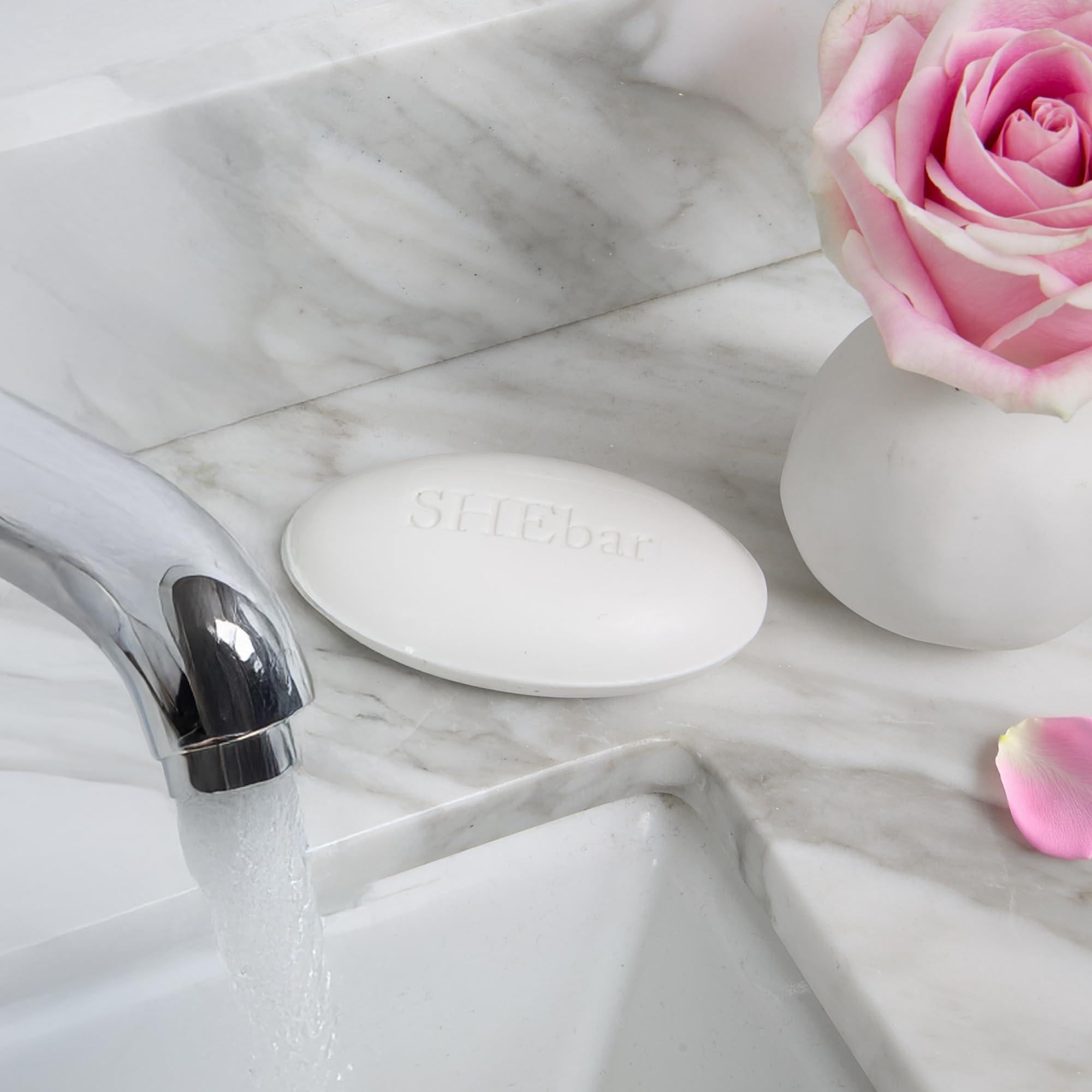 SHEbar pH-Balanced Feminine Wash Soap - Natural Yoni Cleansing Bar with Essential Oils, Gentle & Moisturizing for Sensitive Skin, Light Mandarin Scent (3.2oz) - Ideal for Daily Intimate Hygiene & Post-Workout Refreshment