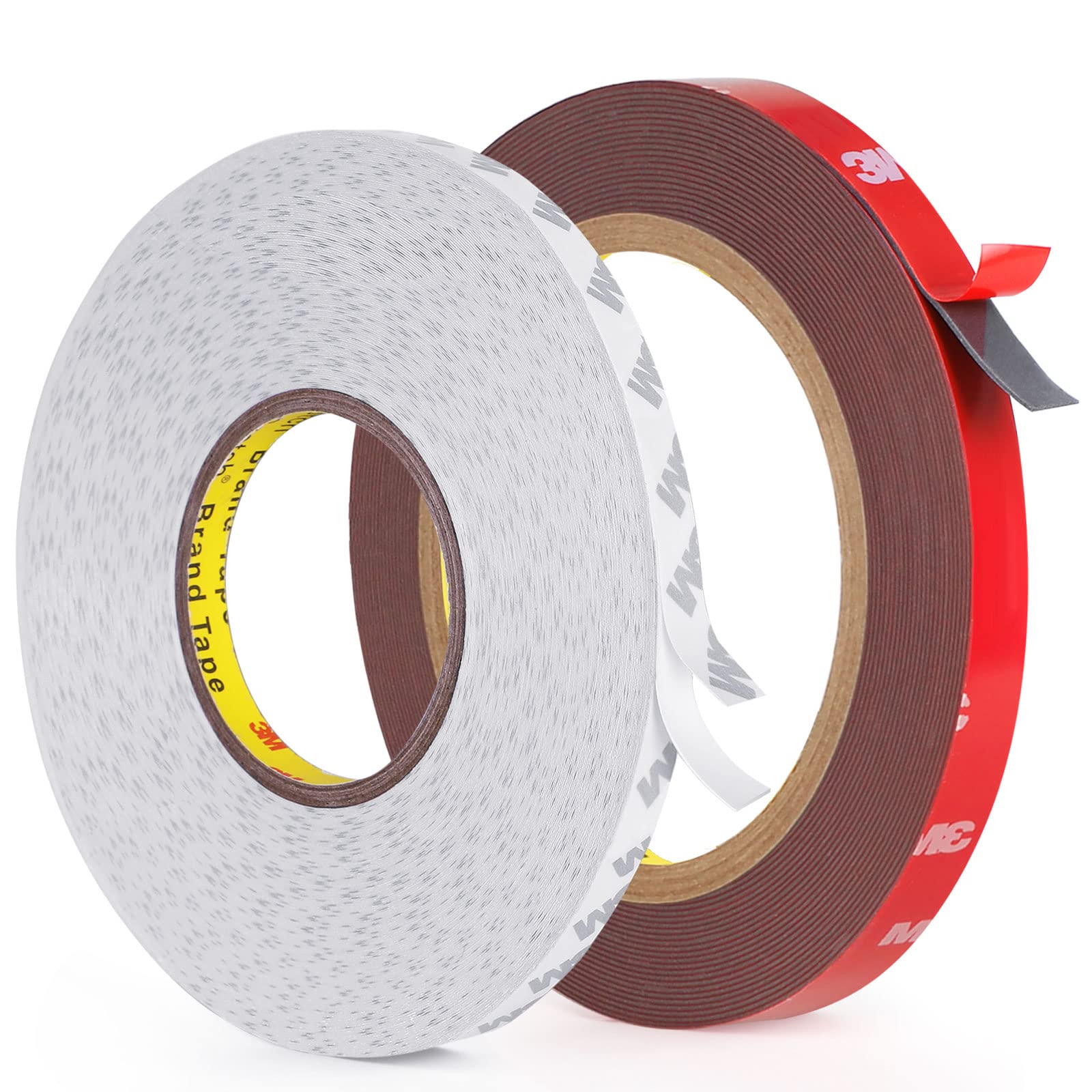 Double Sided Tape 164FT/33FT - 0.39Inch Thin Waterproof Mounting Foam Tape for LED Strip Lights, Car, Home & Office Decor - Strong 3M Adhesive for Wall Hanging, Picture Frames & DIY Projects
