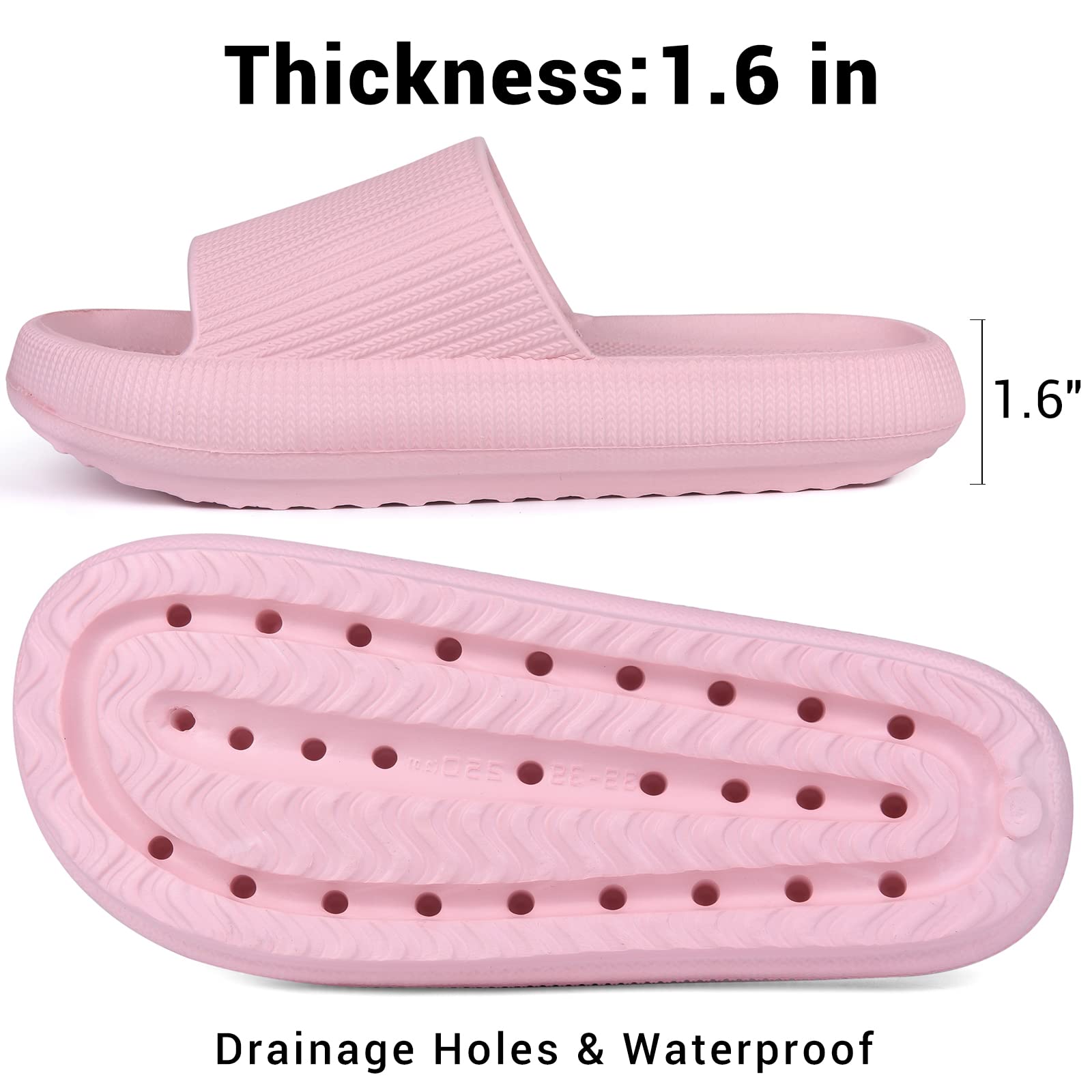VONMAY Cloud Slides for Men and Women - Quick Drying Pillow Slippers with Non-Slip Sole & Cushioned Support - Perfect for Shower, Pool, Beach, and Indoor Comfort