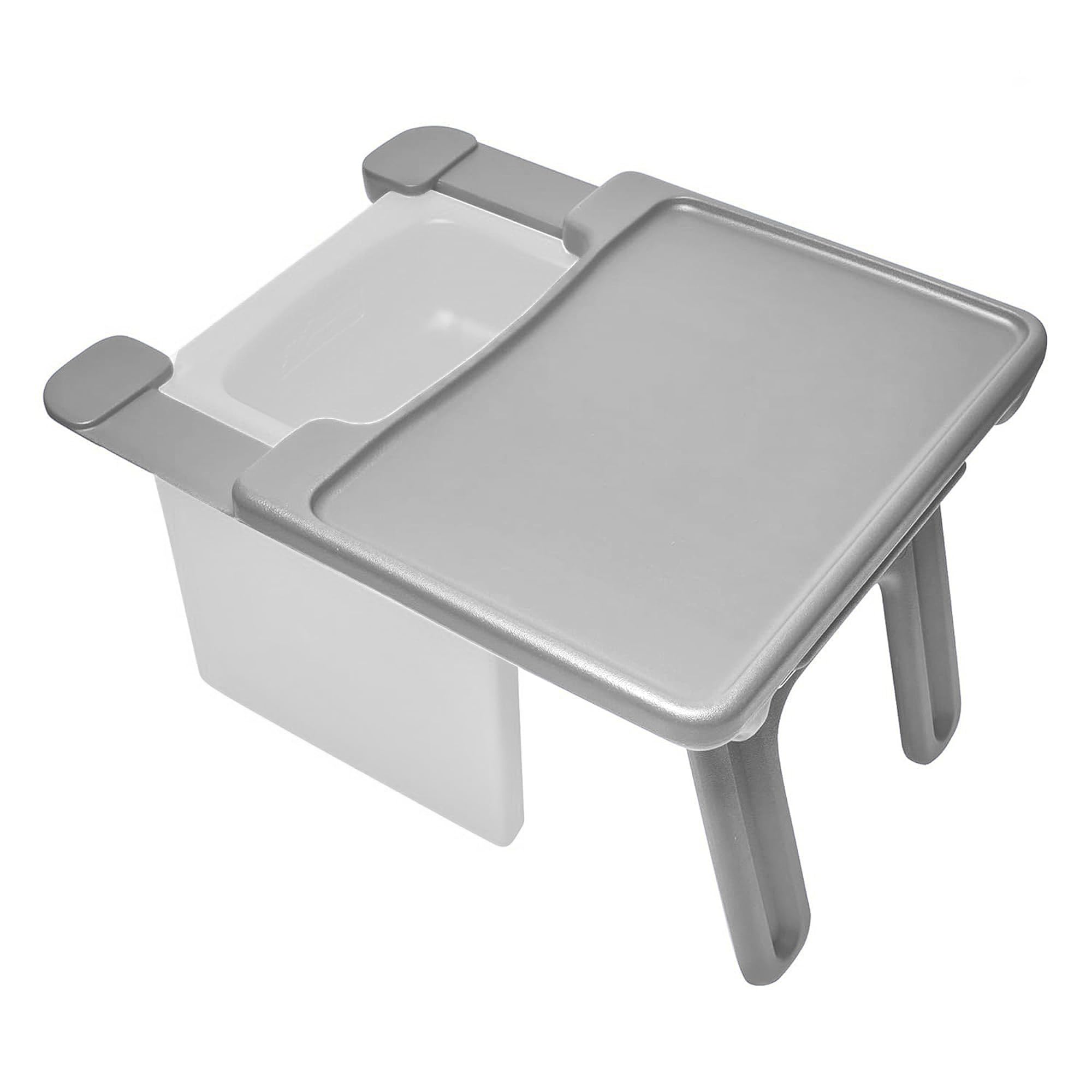 Children's Factory Edutray Kids Desk - Convertible Cube Chair to Desk, Space-Saving Toddler Study Table for Homeschool & Classroom - Gray | Perfect for Small Spaces & Early Learning Activities