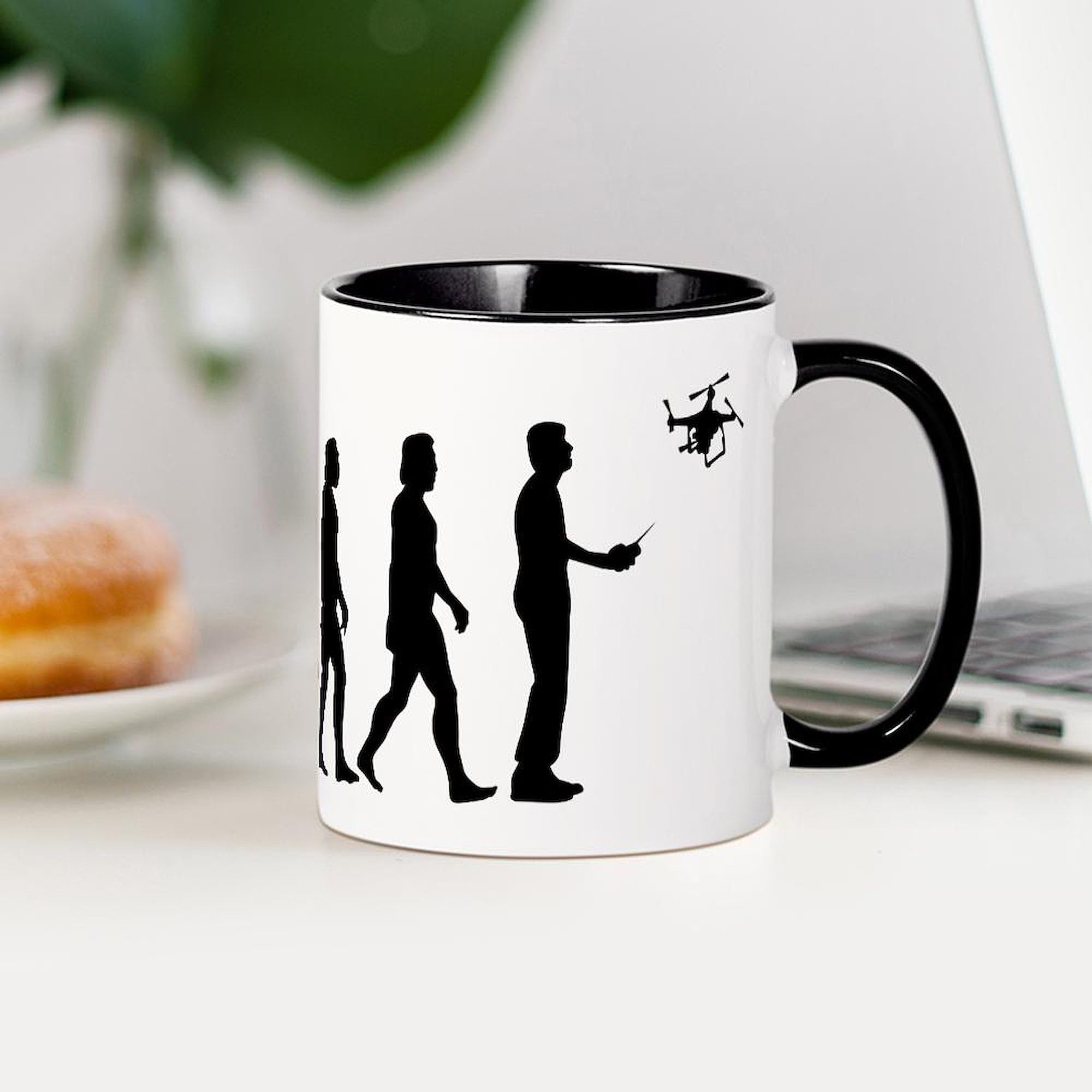 Drone Evolution 11 oz Ceramic Coffee Mug (325ml) - Perfect for Hot & Cold Beverages - Ideal for Office, Home, or Gift Giving