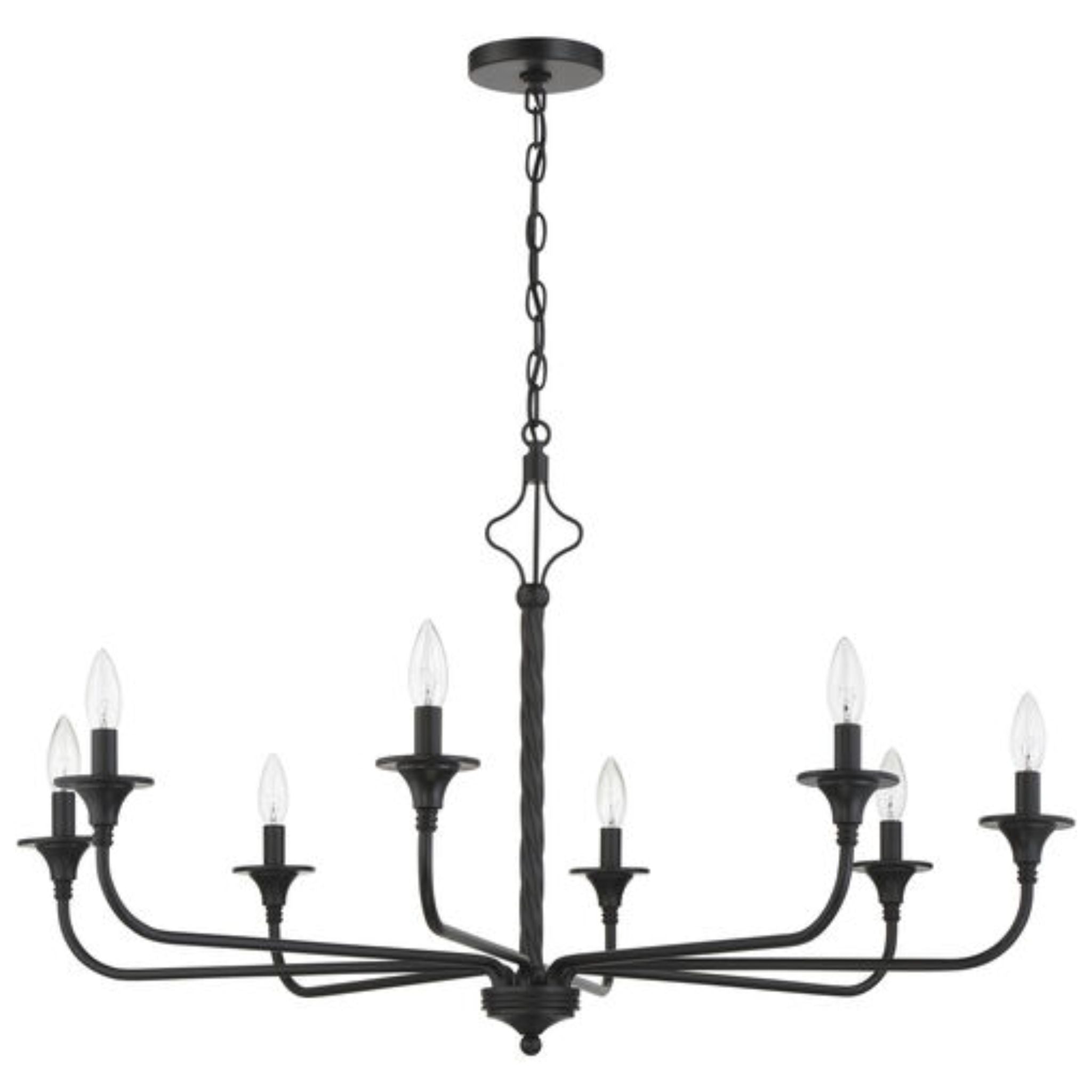 Craftmade Jolenne 8-Light 38-Inch Modern Chandelier - Elegant Dining Room Lighting Fixture for Home Decor