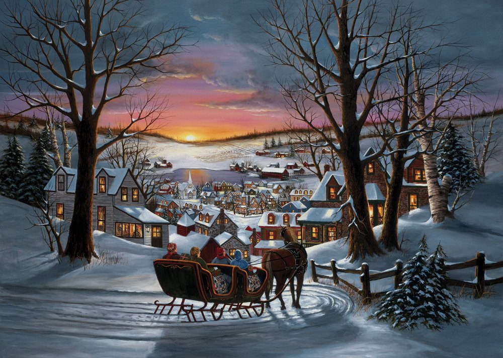 15-Pack Sleigh Ride Christmas Greeting Cards - Holiday Season Greetings for Friends & Family | Perfect for Mailing, Gift Tags & Festive Decor