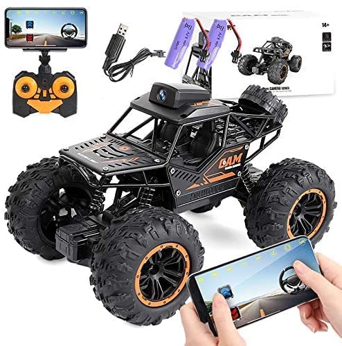 Prezzie Metal Super RC HD Camera Crawler - Rechargeable 2.4GHz WiFi Remote Control Car with HD Camera - High Speed Off Road Rock Climber Toy (35cm, Multicolor) - Perfect for Outdoor Adventures & Backyard Racing