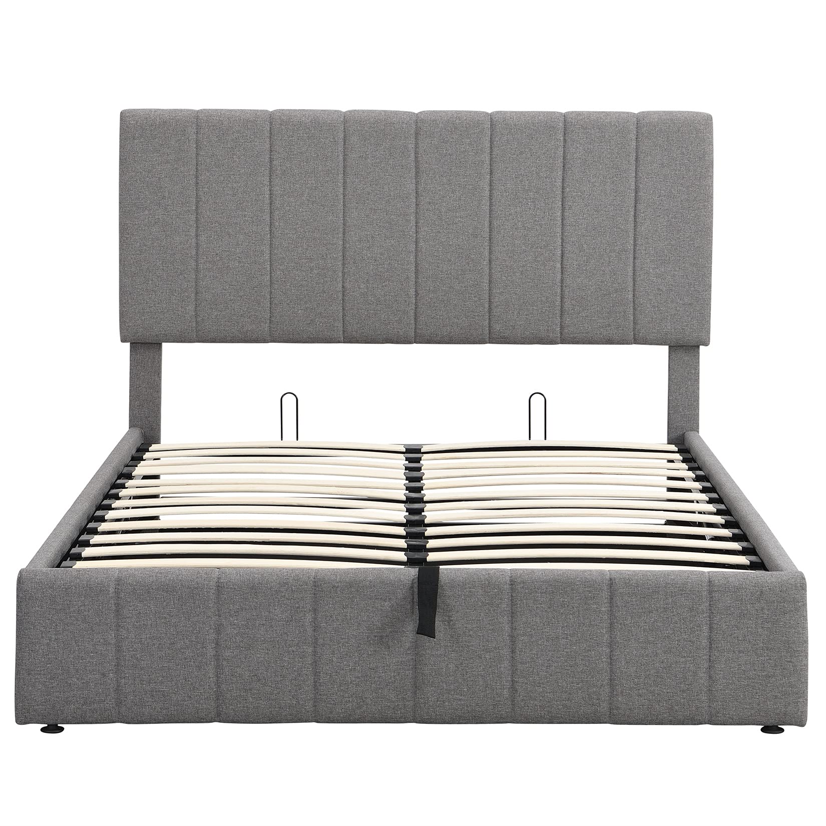 Full Storage Bed Frame with Upholstered Headboard - Space Saving for Small Bedrooms
