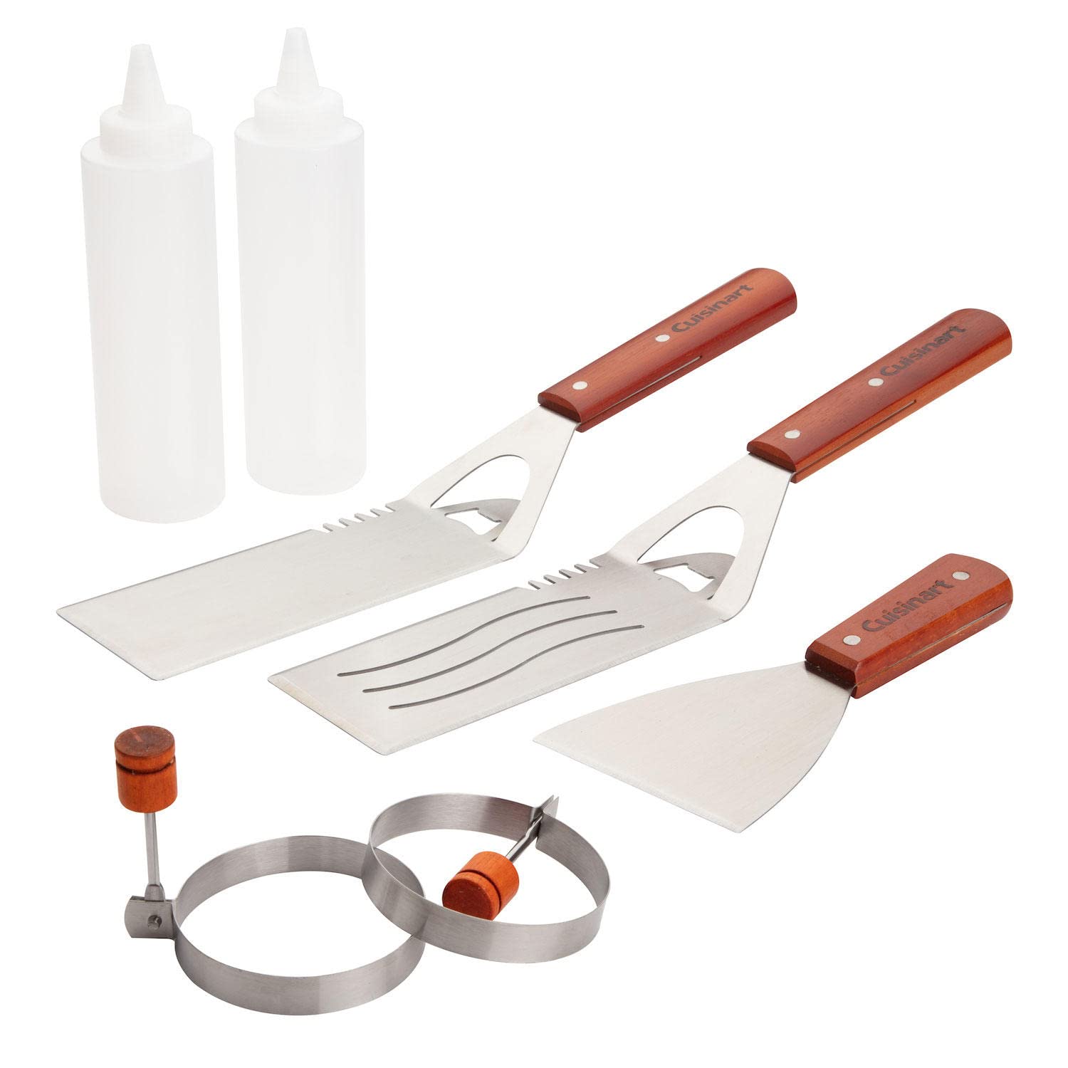 Cuisinart 7-Piece Stainless Steel Griddle Tool Set with Spatula, Turner & Tongs - Perfect for BBQ, Grilling & Outdoor Cooking