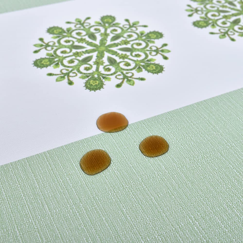 Zobesta Waterproof PVC Vinyl Tablecloth for Rectangle Tables - 55 x 70 Inch Green Plastic Table Cover (Fits 4-6 Seats) - Perfect for Outdoor Dining, Picnics, and Party Decorations