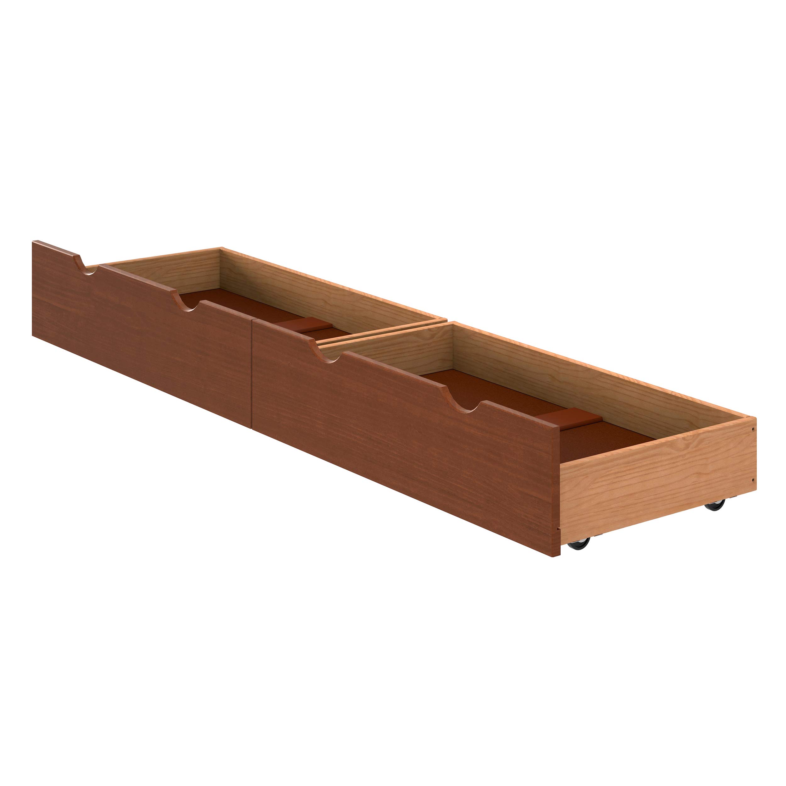 Wooden Underbed Storage Drawers Set of 2 - Rolling Organizer for Kids Bedroom, Seasonal Clothes & Toy Organization (37x20.38x9.38 Inches) - Fits Bed Frames 9.75
