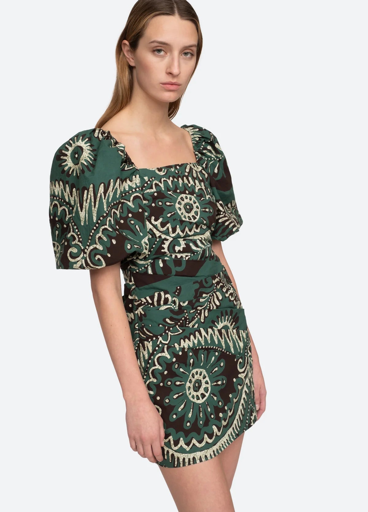 Charlough Mini Dress - Green Summer Floral Sundress for Women, Perfect for Beach Vacation & Casual Outings