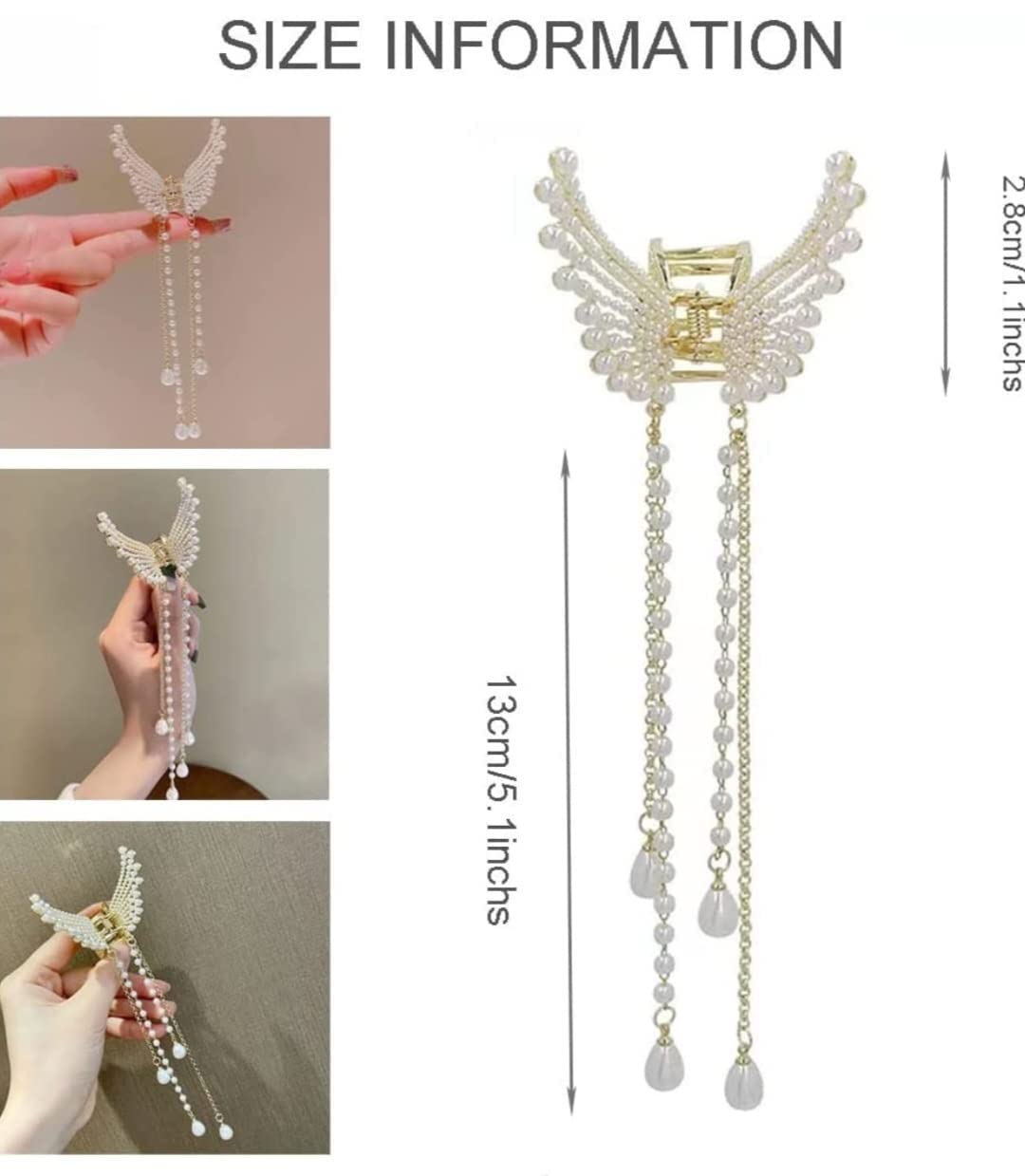 Truvic Butterfly Hair Clip for Women - Metal Hair Claw for Styling - Pack of 1