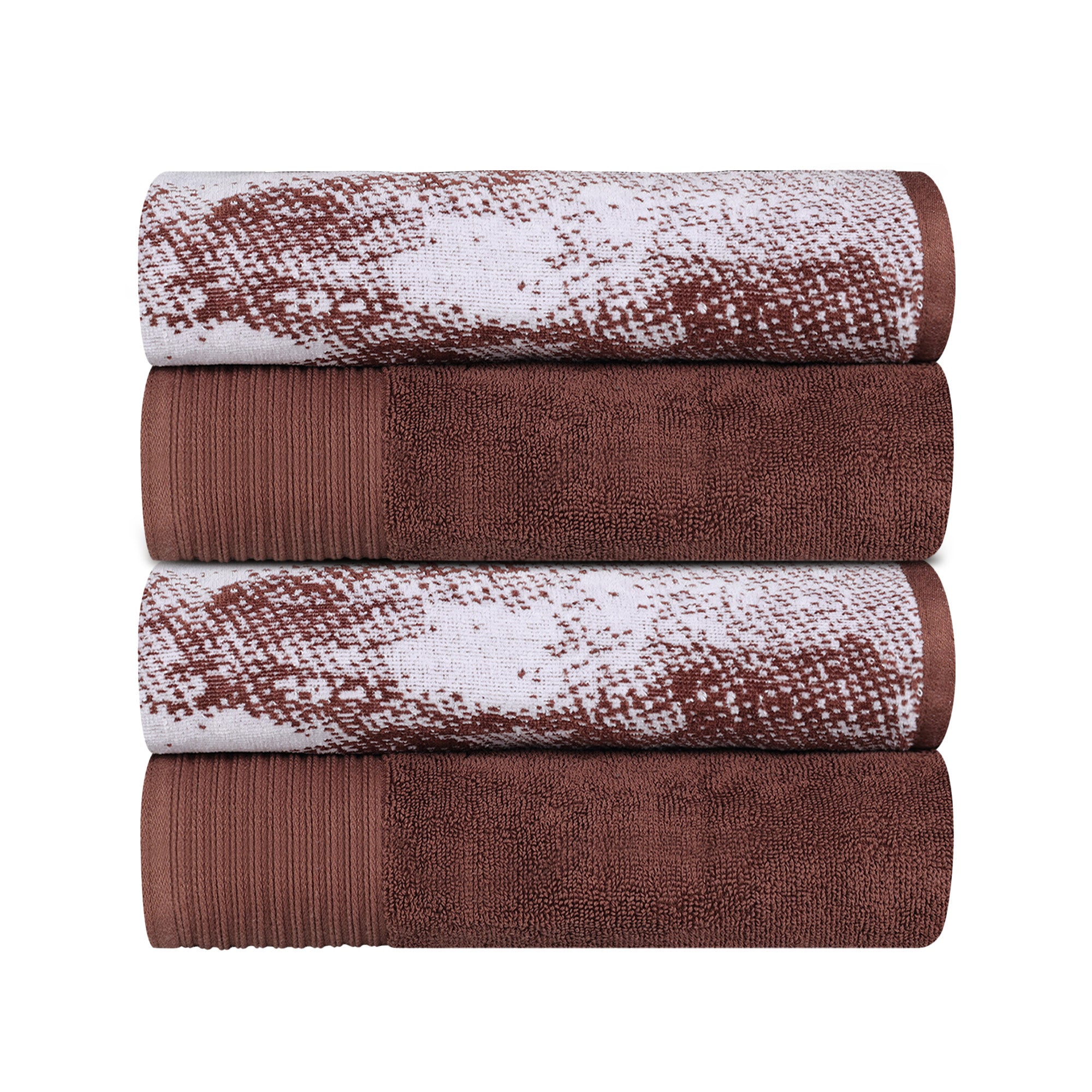 Premium 4-Piece Cotton Bath Towel Set - Soft & Absorbent Solid & Marble Design - Perfect for Spa, Bathroom & Luxury Home Decor