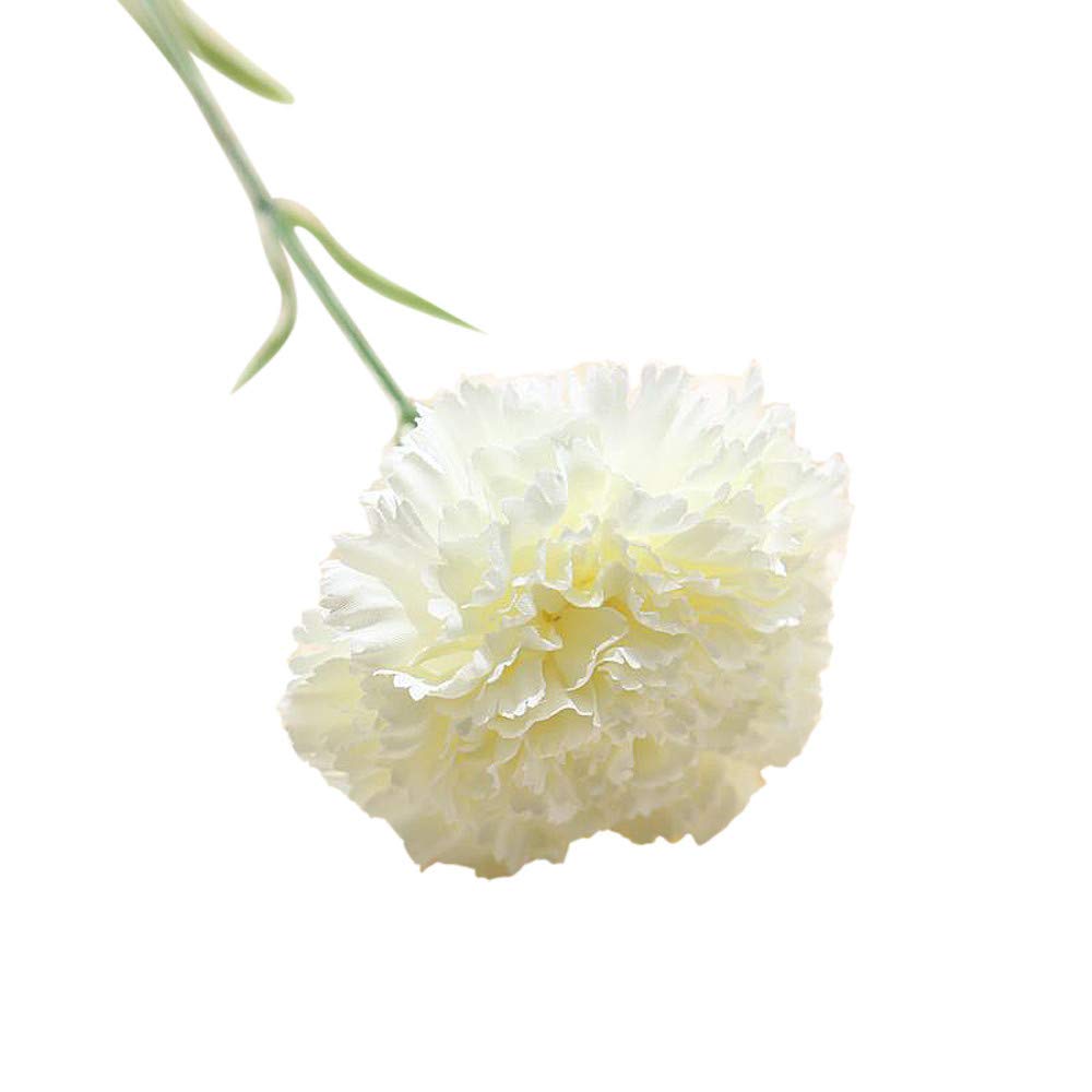 Artificial Carnations Silk Flowers - 12 Pack White Fake Flowers for Wedding Centerpieces, DIY Bouquets, Mother's Day Decor, Home & Party Decoration - Realistic Floral Arrangement for Tables, Vases & Events