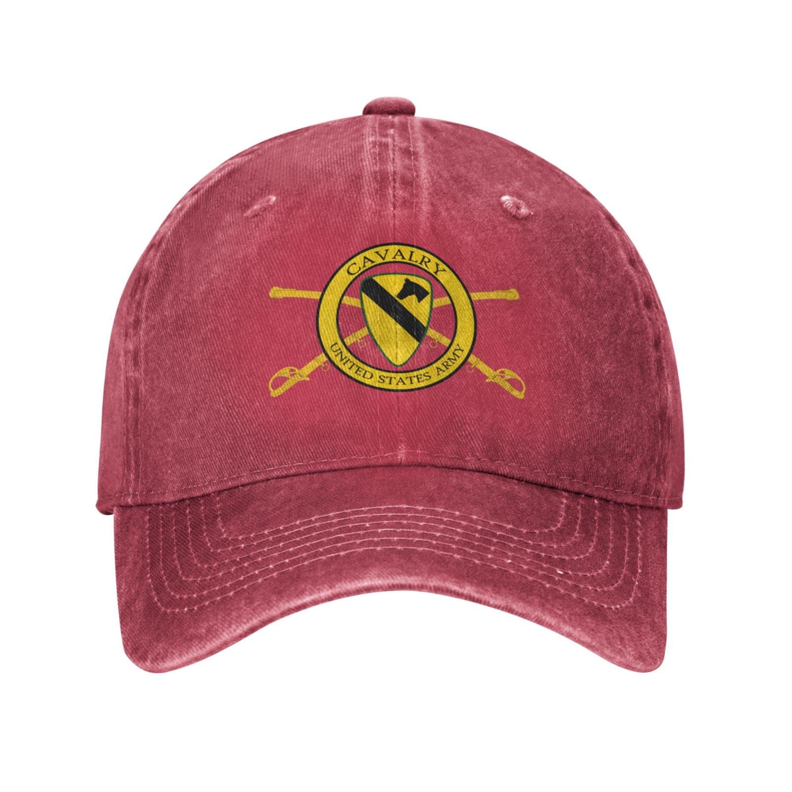 1st Cavalry Division Cross Saber Unisex Denim Baseball Cap - Military Style Adjustable Sandwich Hat for Men & Women - Perfect for Outdoor Activities, Sports & Casual Wear