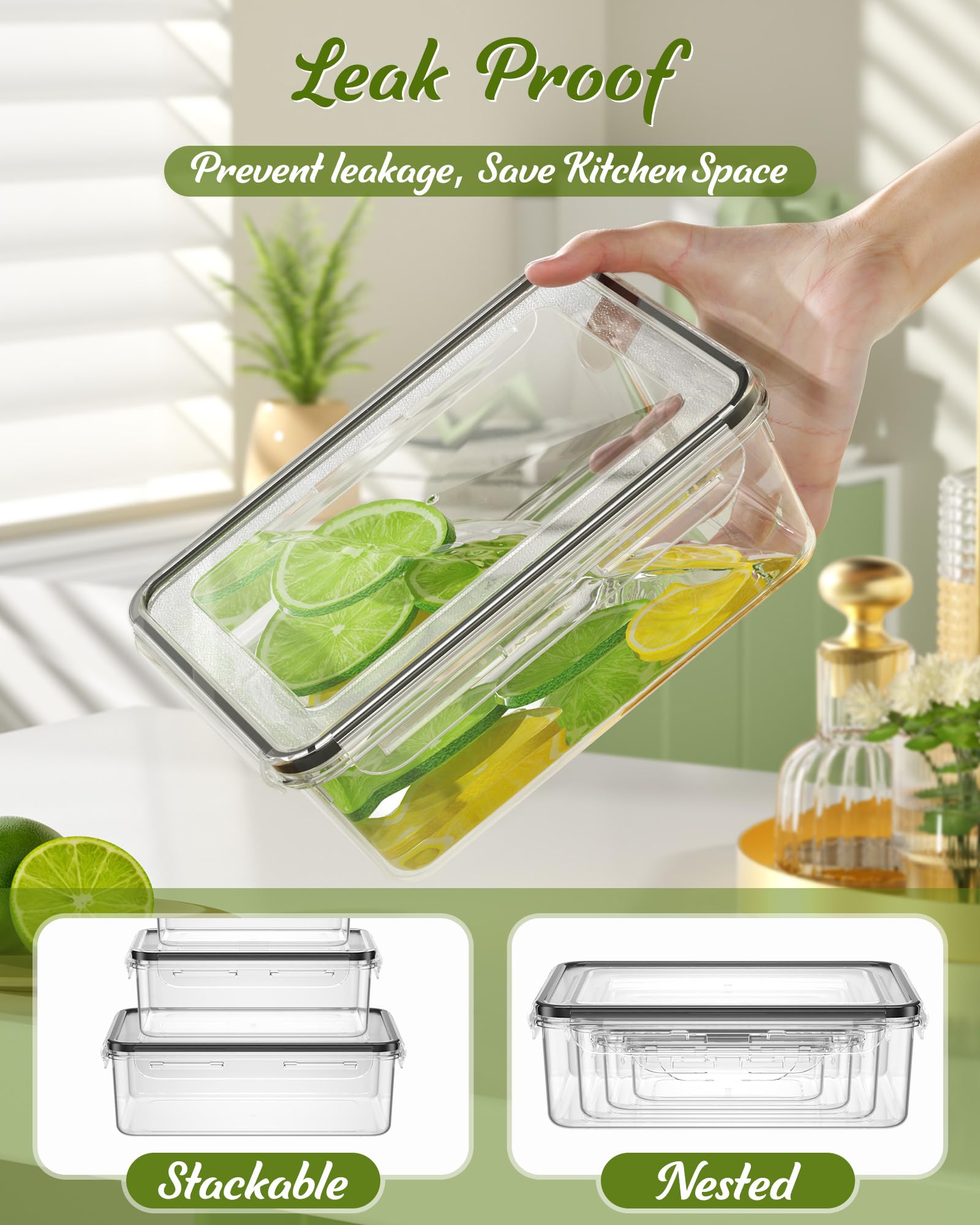 40-Piece BPA-Free Plastic Food Storage Containers Set (20 Containers & 20 Lids) - Leakproof Meal Prep Containers for Kitchen Organization - Includes Labels & Marker - Perfect for Meal Prepping, Leftovers & Pantry Storage
