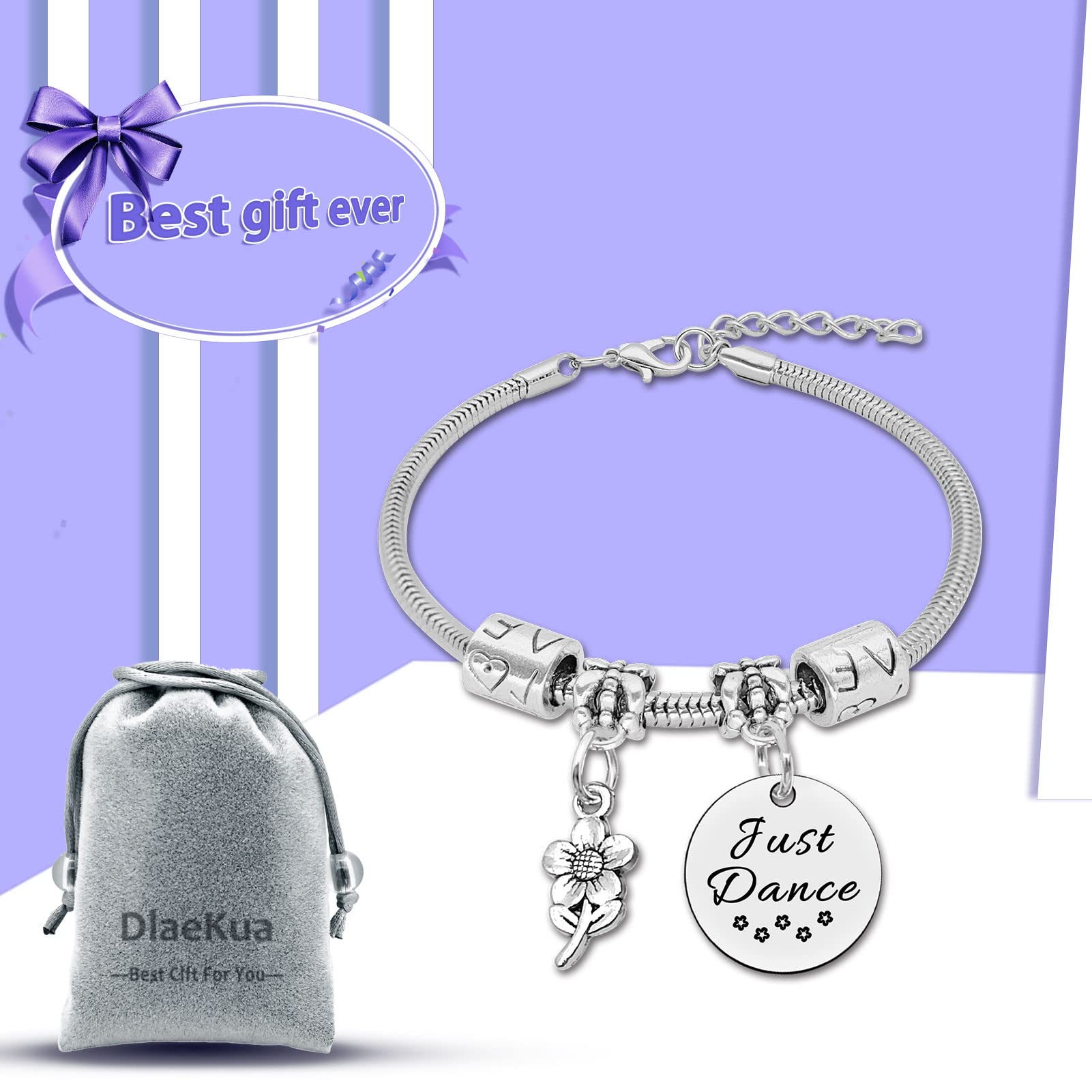 Dance Team Appreciation Gifts - Stainless Steel Bracelet Bangle for Dancers, Dance Teachers, Valentines Day, Birthday - Perfect for Dance Performances, Rehearsals, and Dance Studio Celebrations