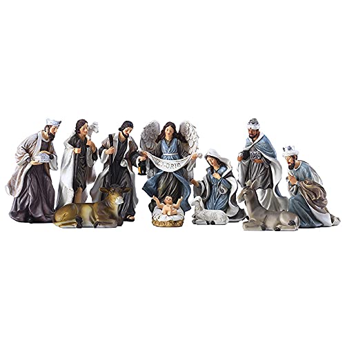 Ebacastle Christmas Nativity Set - Holy Family with Baby Jesus, Angels & Stable for Indoor Christmas Decor | Perfect for Home, Church & Office Nativity Displays