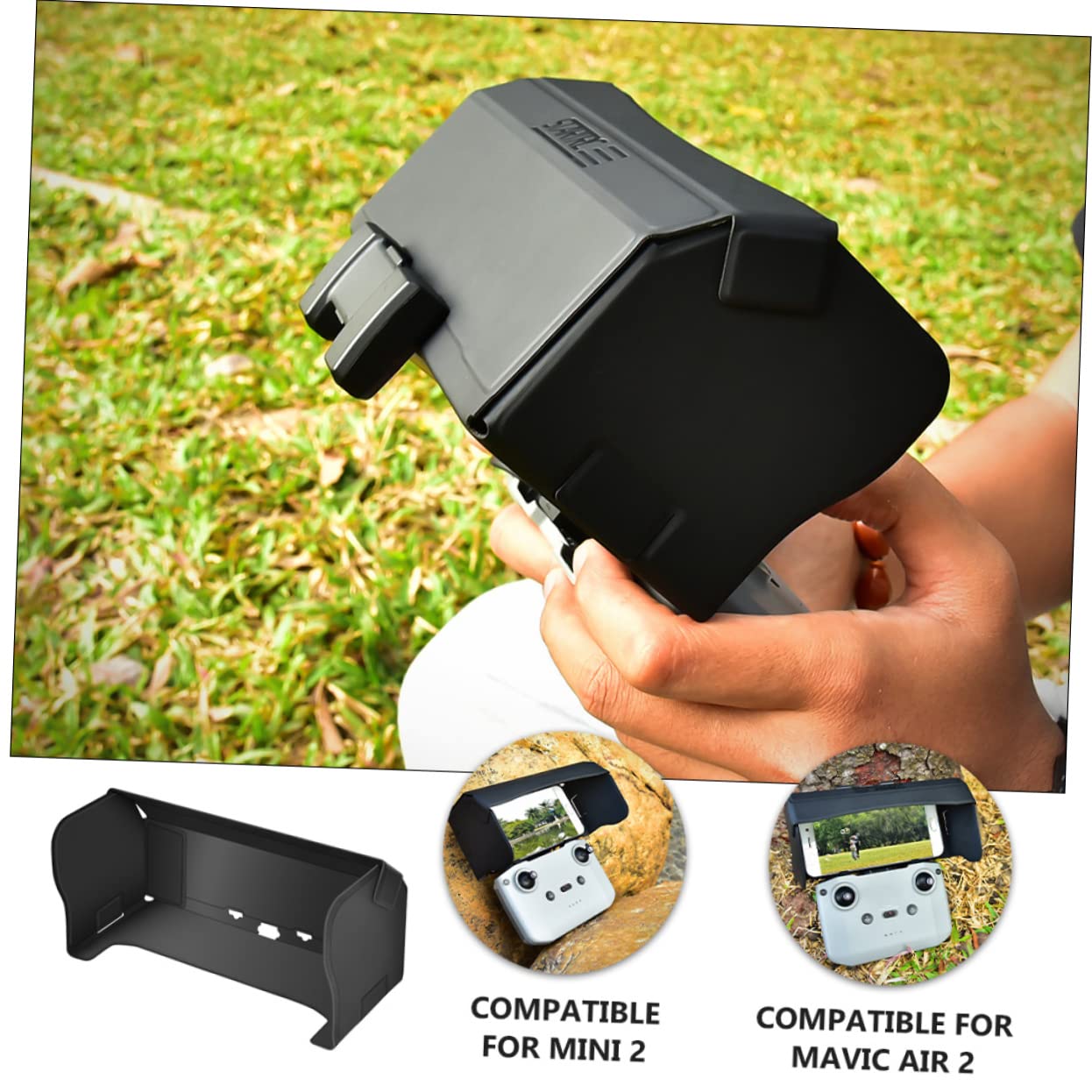 Drone Controller Sunshade Hood - Remote Controller Accessories with Hook for DJI/Mavic/Air, Leather Sun Protection Cover (Perfect for Outdoor Flying & Sunny Conditions)