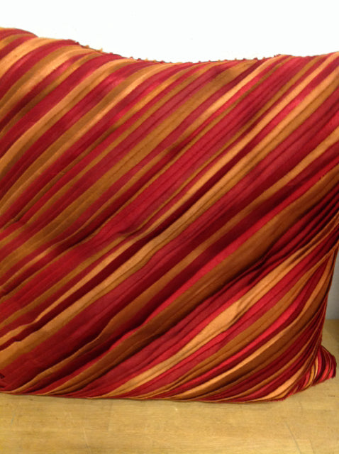 16 Inch Red & Gold Satin Pillow - Luxury Decorative Throw Pillow for Sofa, Bed, Couch - Perfect for Home Decor, Living Room, Bedroom & Wedding Accents