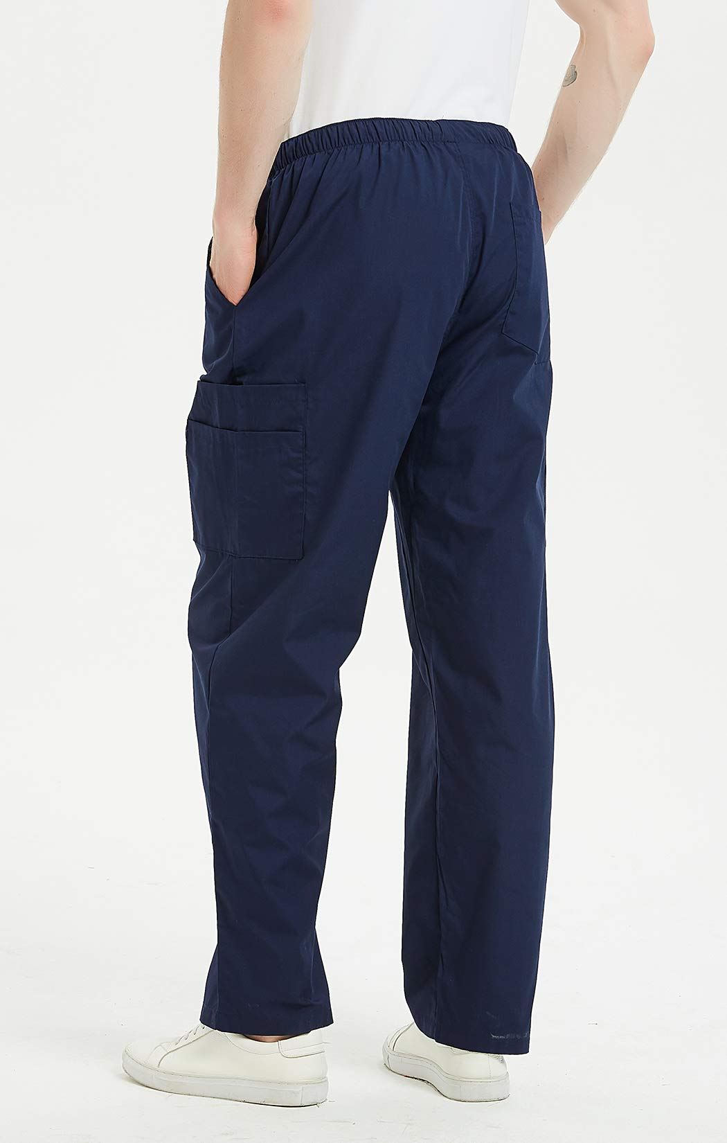 VOGRYE Men's Scrub Pants with 7 Pockets Waistband - Anti-Wrinkle Medical Work Pants for Doctors & Nurses - Comfortable Healthcare Uniform for Hospital & Clinic