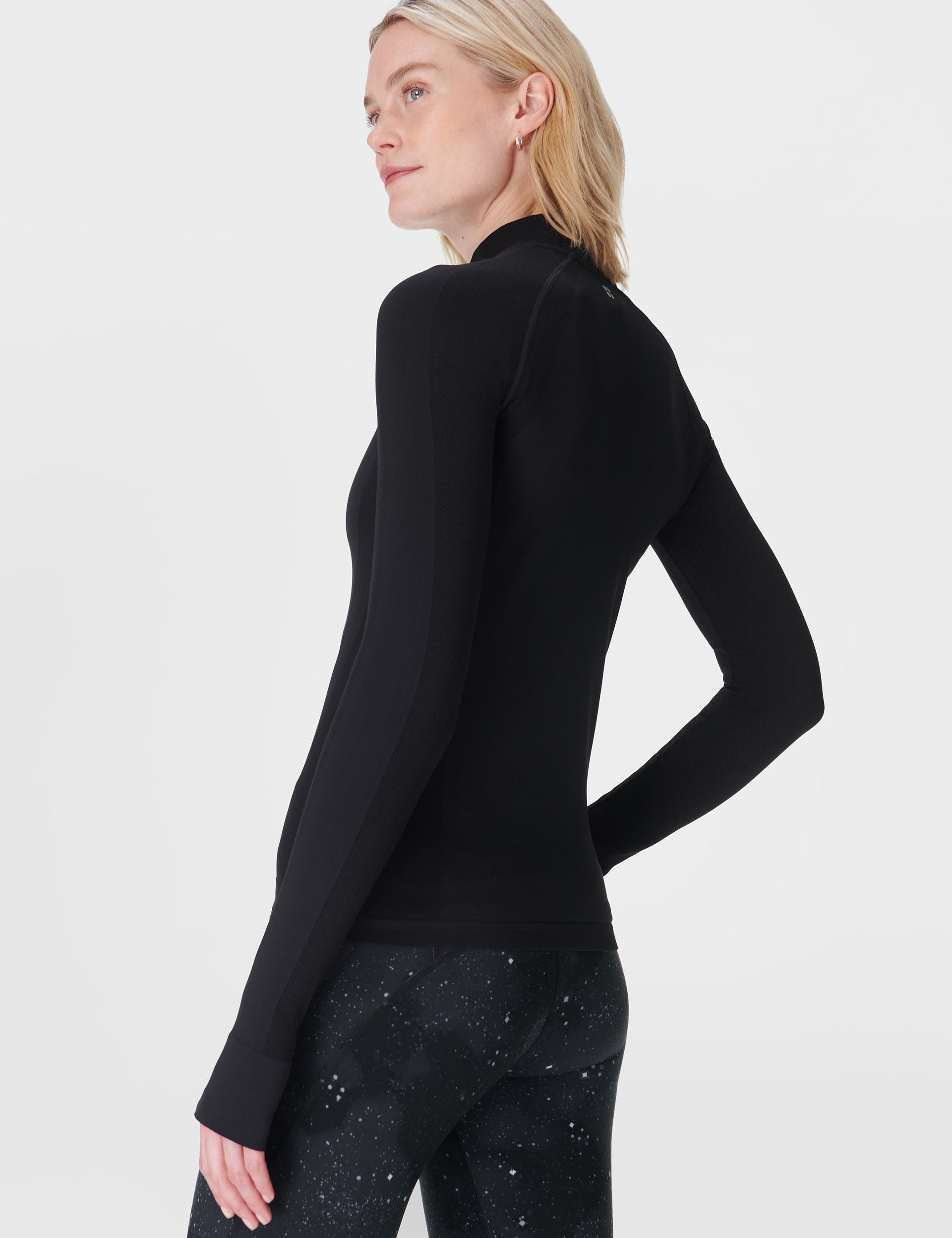 Seamless Workout Zip Up Hoodie for Athletes - Black | Gym, Running & Training Apparel