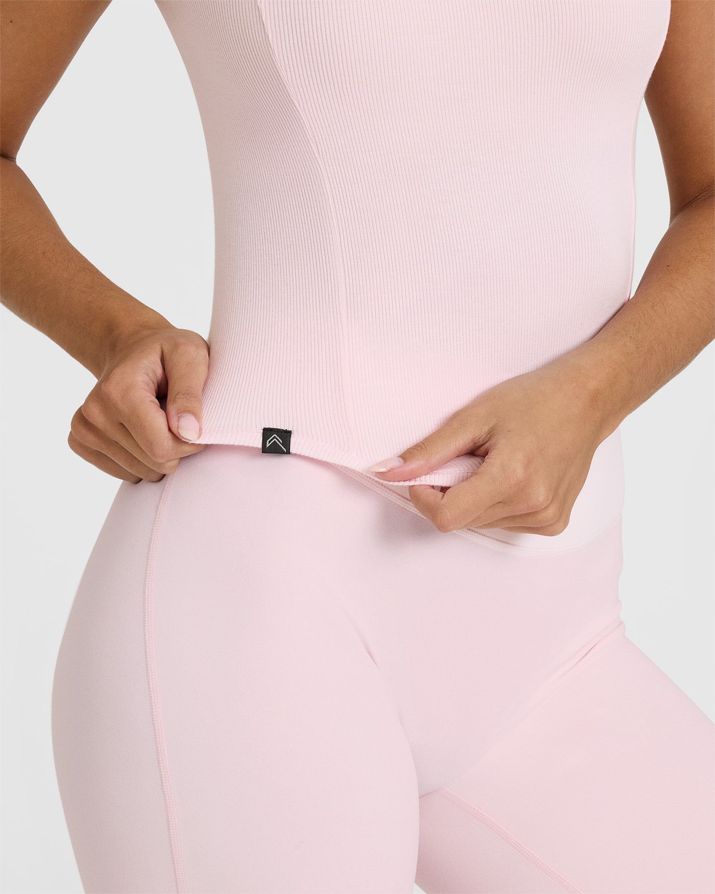 Mellow™ Rib Mid T-Shirt for Women - Soft Ballet Pink Cotton Blend Top for Casual Wear & Layering | Perfect for Everyday Outfits, Yoga, and Relaxing at Home