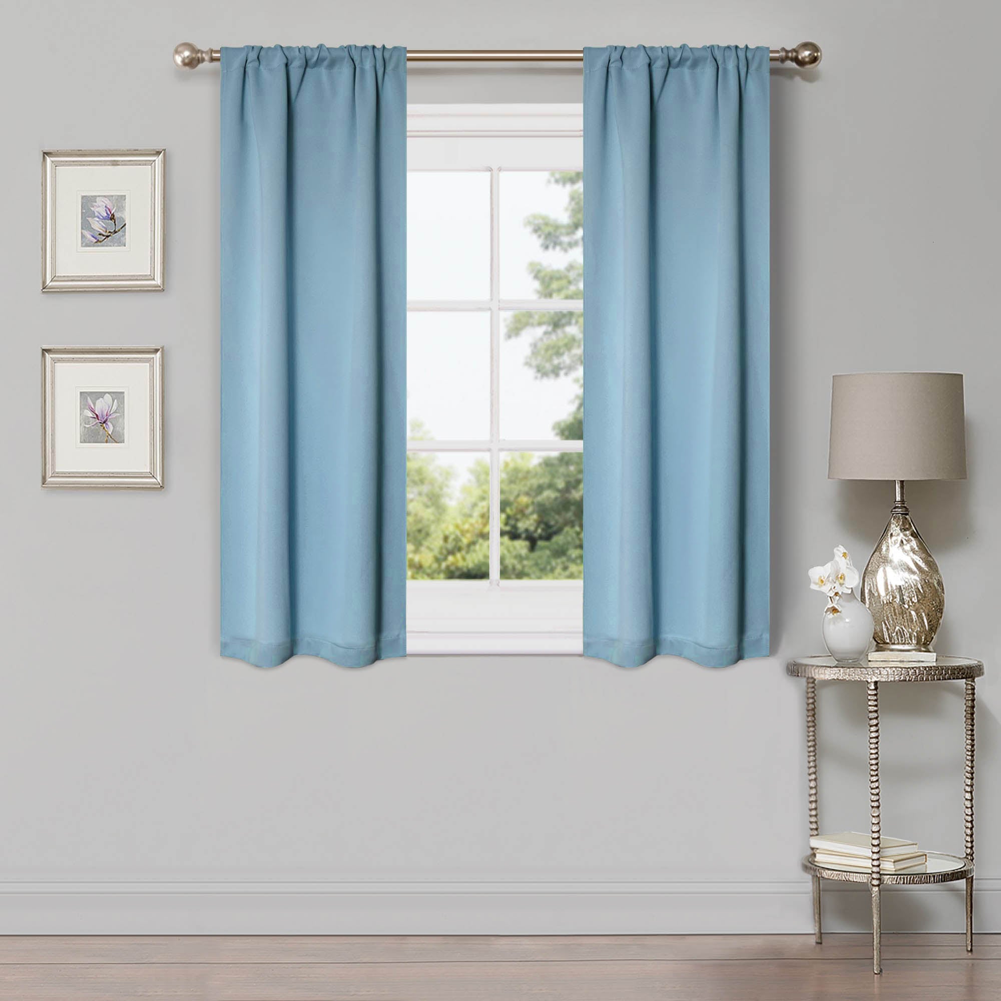 Blackout Curtains Set - Solid Classic Modern Rod Pocket Style for Bedroom & Living Room - Light Blocking & Noise Reducing Window Treatments