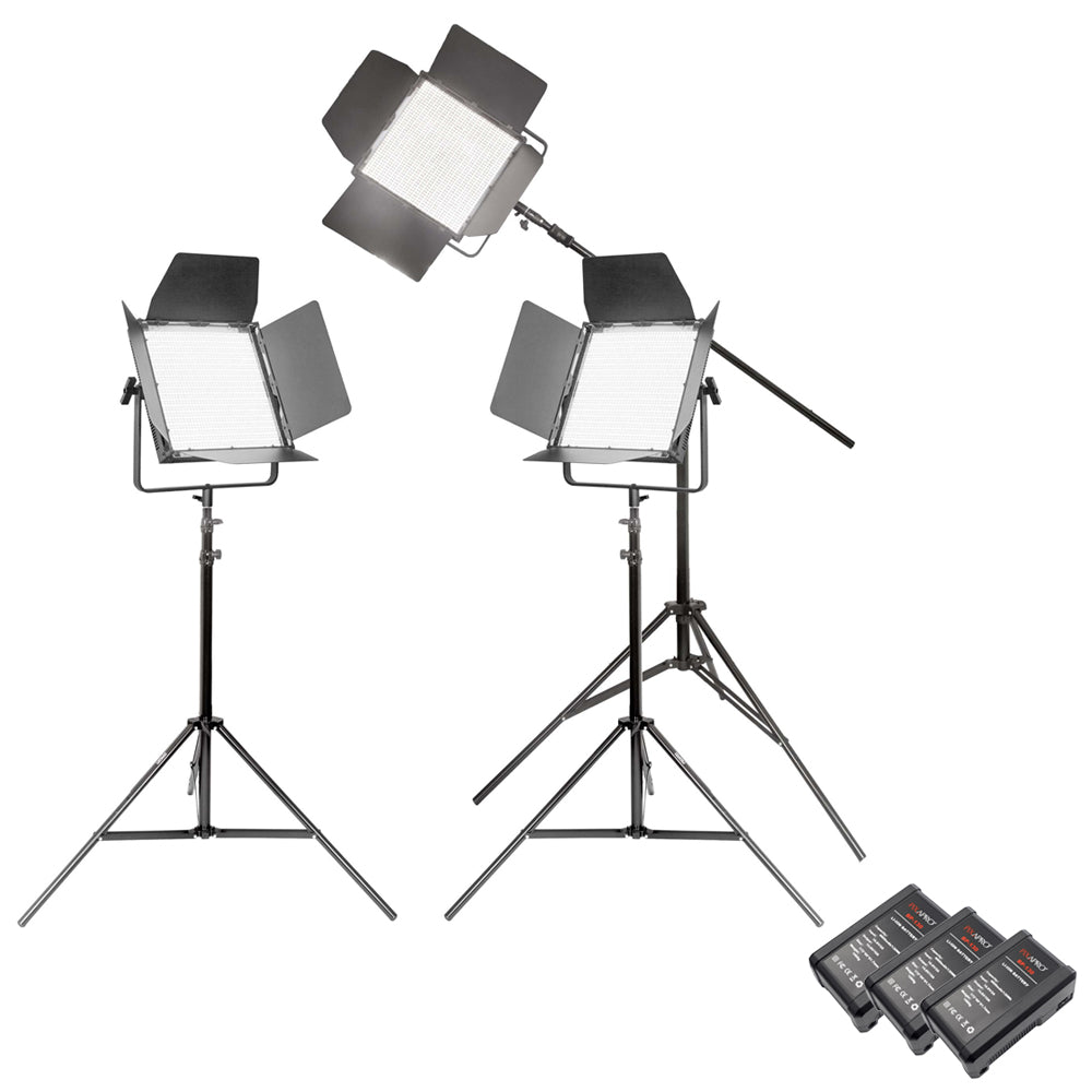 VNIX1500S Daylight LED Panel Three Head Kit with DMX Output - Professional Studio Lighting for Photography & Videography - Clearance Sale