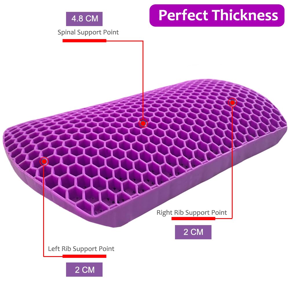 **Ergonomic Lumbar Support Pillow with Cooling Gel - Relieves Back Pain & Sciatica for Office, Car, and Home Chairs - Breathable Memory Foam Cushion with Adjustable Straps - Perfect for Work, Travel, and Long Sitting Sessions**