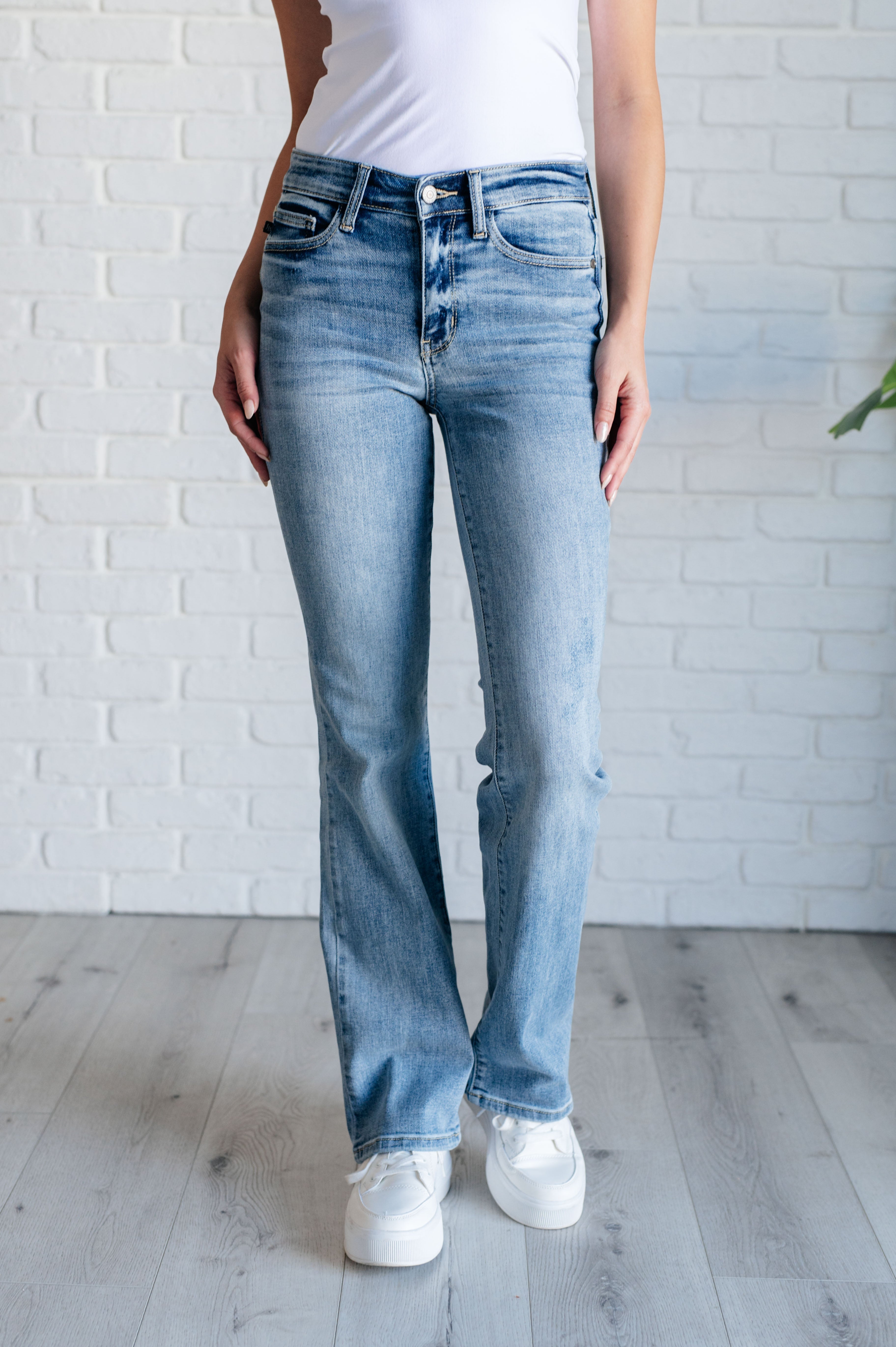 Alana Mid Rise Bootcut Jeans for Women - Classic Clean Denim Pants for Casual & Office Wear | Comfortable Stretch Fit for Everyday Style