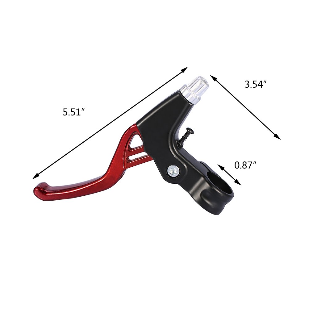 Universal Aluminum Alloy Bike Brake Levers - 2.2cm Diameter Handlebar Brake for Mountain Bikes, Kids Bikes, Folding Bikes & MTB BMX (Red) - Perfect for Cycling, Commuting & Off-Road Adventures
