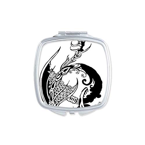 DIYthinker Chinese Traditional Dragon Painting Portable Compact Pocket Mirror - Double Sided Glass Makeup Mirror for Travel, Home Decor & Gift