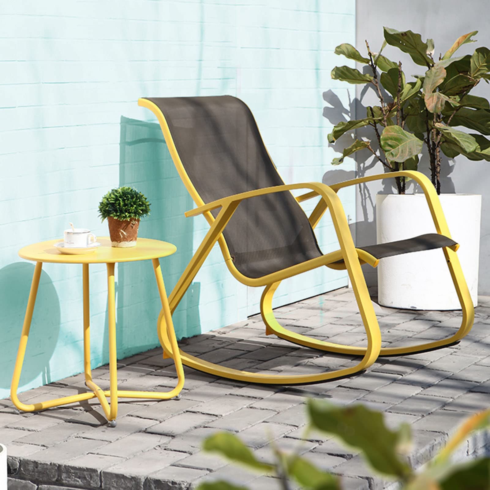 Premium Outdoor Textilene Rocking Chair - Lightweight Aluminum Alloy Zero Gravity Patio Chair with Padded Armrest & Cushion - Perfect for Garden, Porch, Balcony & Backyard Relaxation (4 Styles Available) - Ideal for Sunbathing, Reading & Outdoor Lounging