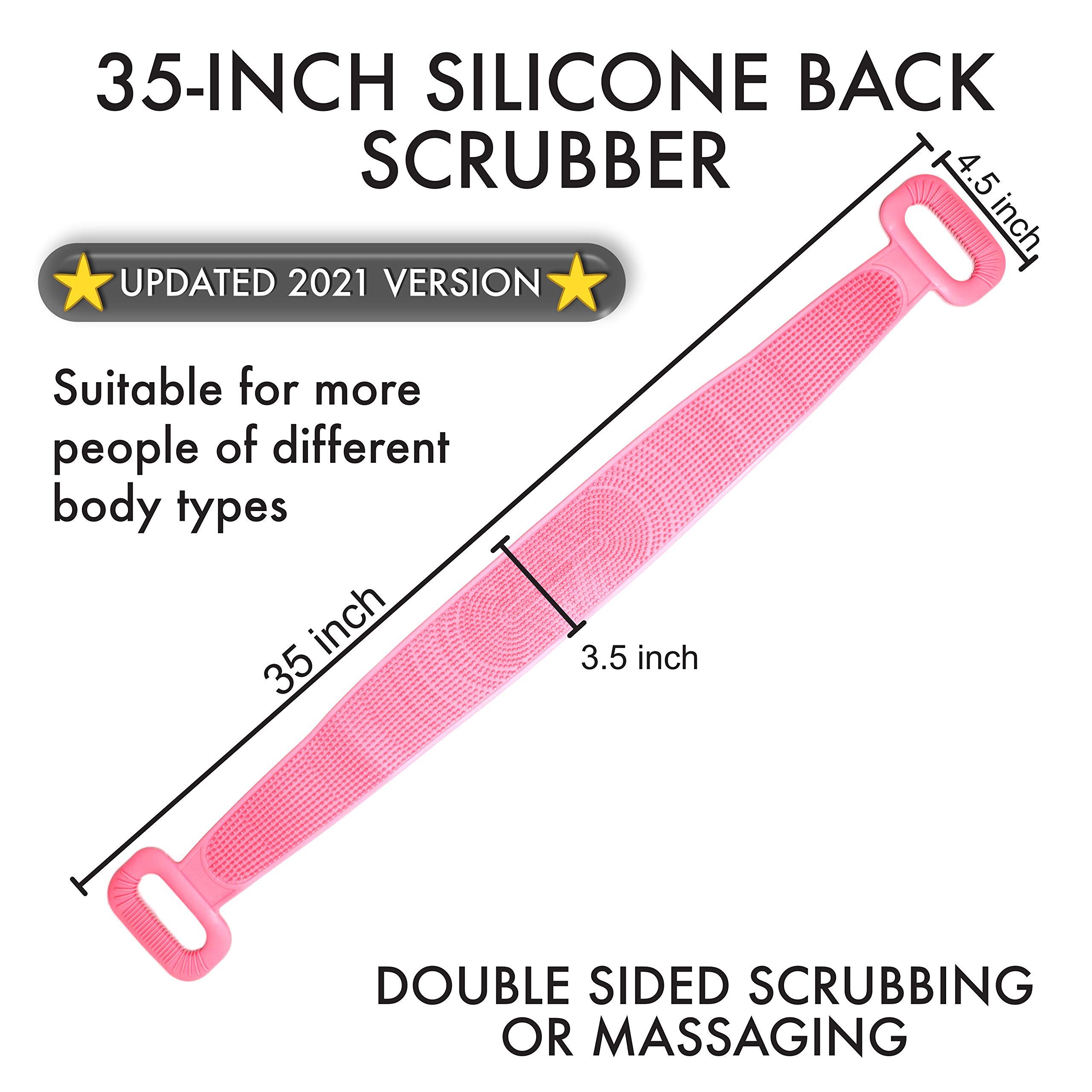 Chafful Silicone Back Shower Scrubber - Exfoliating & Massage Belt Brush for Men & Women - Perfect for Deep Cleaning, Relaxation & Skin Care in Bath or Shower