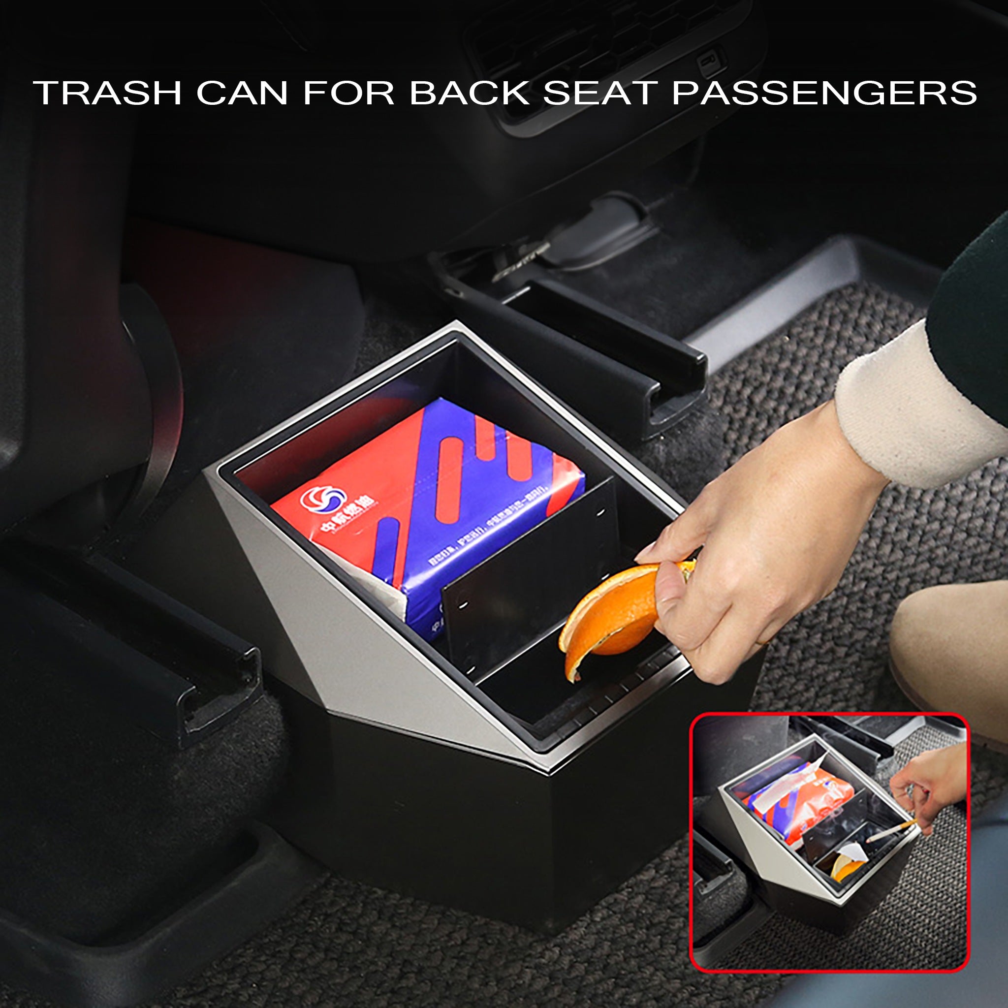 Premium Tesla Model Y Rear Center Console Organizer - Cybertruck Style Storage Box for Car Accessories | Perfect for Road Trips & Family Travel Organization