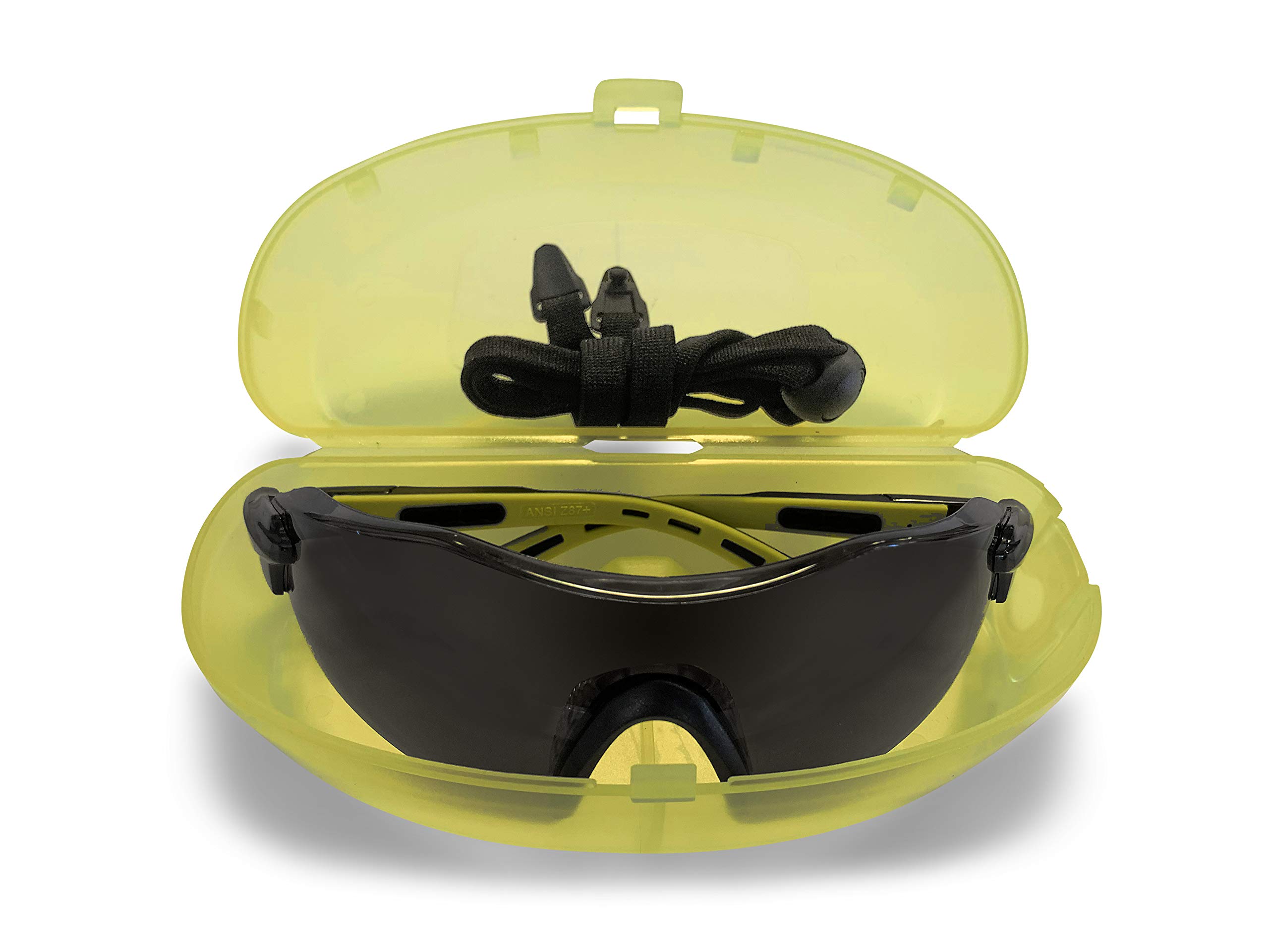 SPG801SM ANSI Z87.1 Certified Safety Glasses - Smoke Lens with UV Protection, Anti-Scratch Wrap Around Design, Non-Slip Adjustable Temples for Comfort | Ideal for Construction, Woodworking, Lab Work & Outdoor Activities