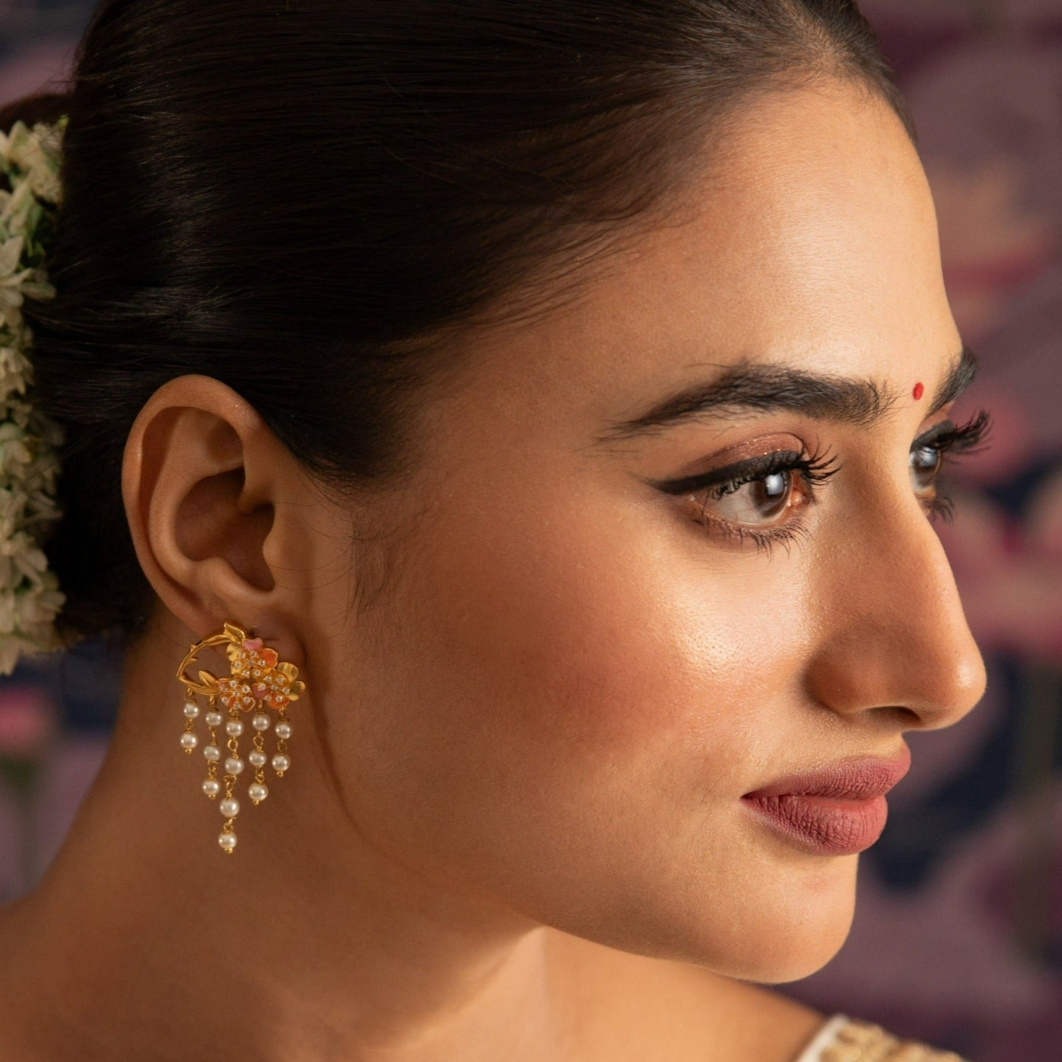 Jalaja Classic Floral Drop Earrings for Women - Handmade Bohemian Dangle Earrings - Elegant Bridal & Party Jewelry Gift - Perfect for Weddings, Date Nights & Special Occasions