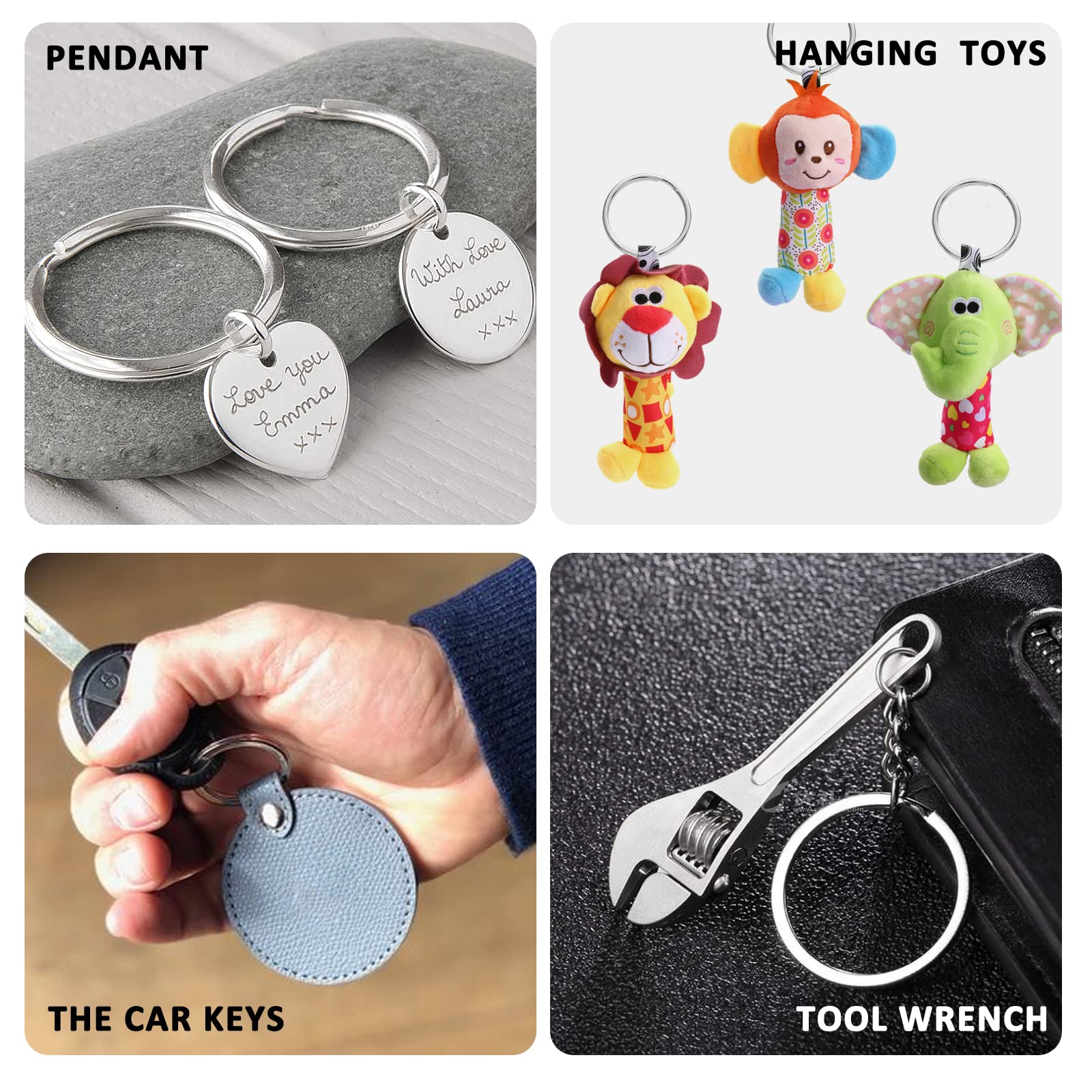 50PCS 15mm Split Rings for Keychains & DIY Crafts - 0.59 Inch Round Jump Rings for Keys, Jewelry Making & Hanging Accessories - Perfect for Organizing Keys, Handmade Jewelry & Home Decor Projects