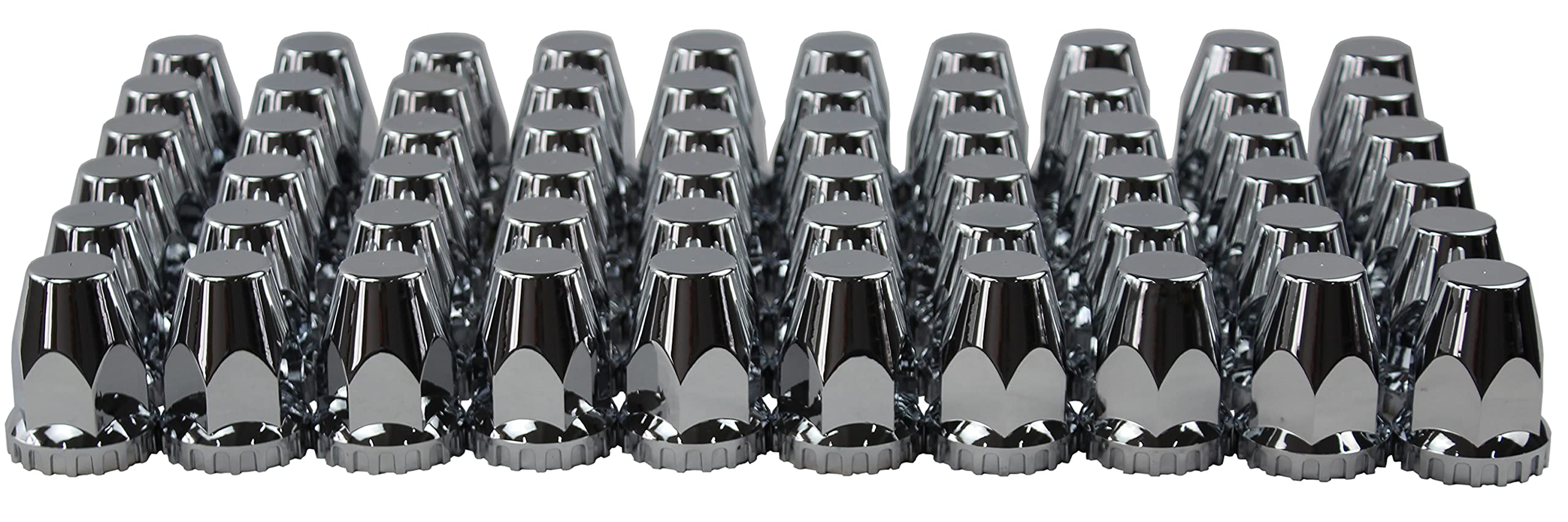 ABS Chrome Plastic Complete Axle Cover Kits with 33mm Thread-on Nut Covers for Semi Trucks - Heavy Duty Wheel Protection (Set of 4) - Perfect for Truck Maintenance & Fleet Upgrades