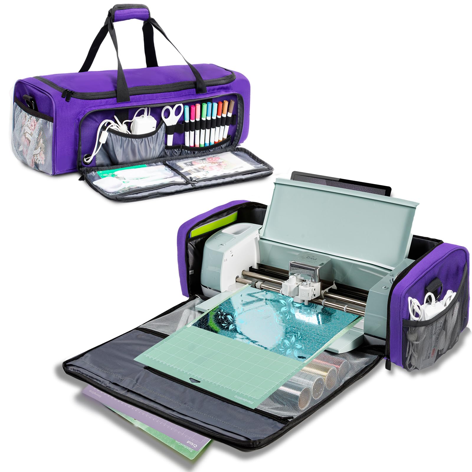 Premium Carrying Case Bag for Cricut Maker, Maker 3, Explore Air 2 & Explore 3 - Spacious Storage Organizer for Cricut Machines & Accessories - Perfect for Crafting, Travel & Home Organization
