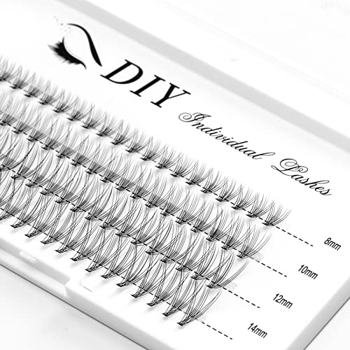 10D Cluster Lashes Extension - 80Pcs Natural Faux Mink DIY Eyelash Clusters (8/10/12/14mm Mix) for Volume & Length - Perfect for Daily Wear, Parties & Special Occasions