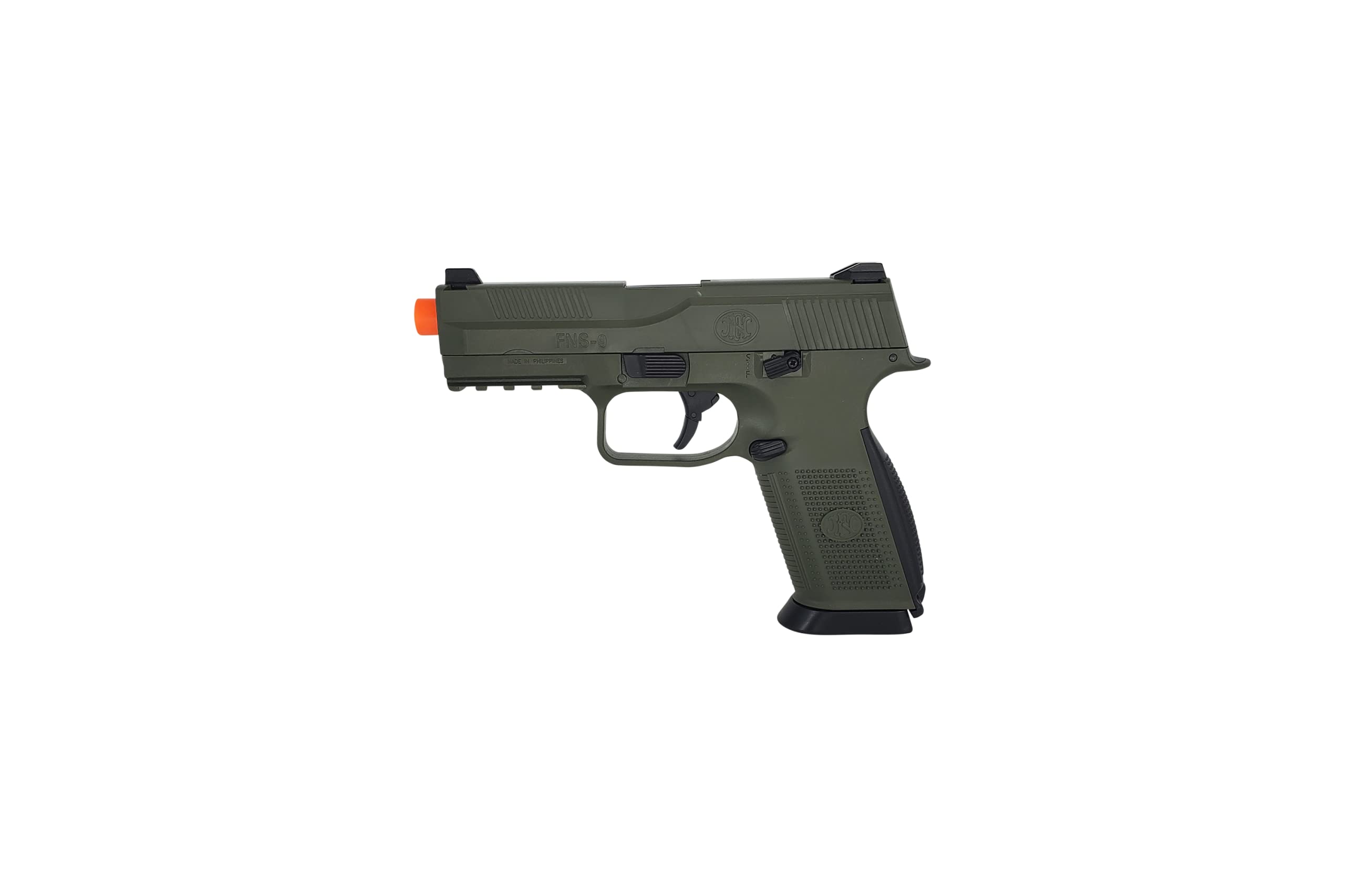 FN Herstal FNS-9 Airsoft Spring Pistol - ABS Polymer Tactical Training Gun (Ranger Green) | Realistic Airsoft Pistol for Target Practice, Military Simulation & Outdoor Shooting Games