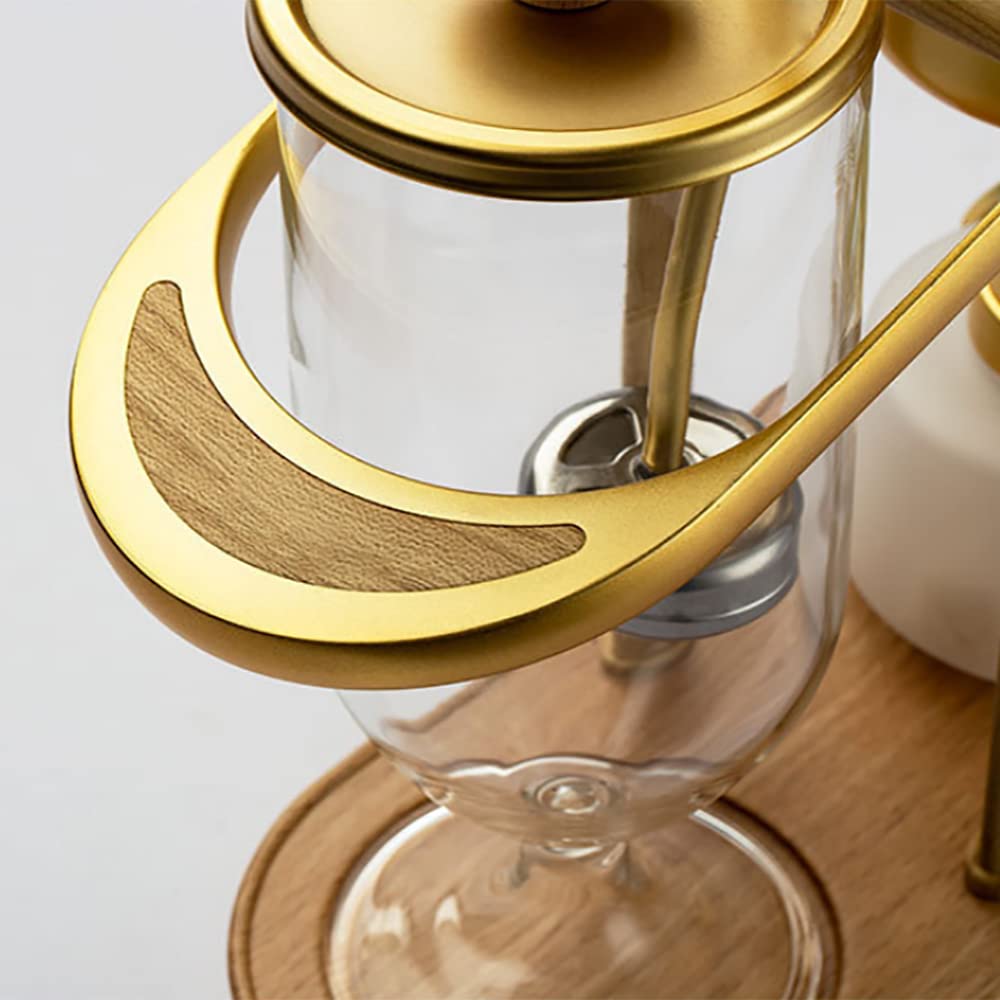 Premium Belgium Balance Siphon Coffee Maker - Luxury Royal Syphon Coffee Machine for Home & Office, Cold Brew Maker, Perfect Gift for Coffee Lovers (Gold) | Ideal for Pour Over Coffee, Specialty Brewing & Elegant Entertaining