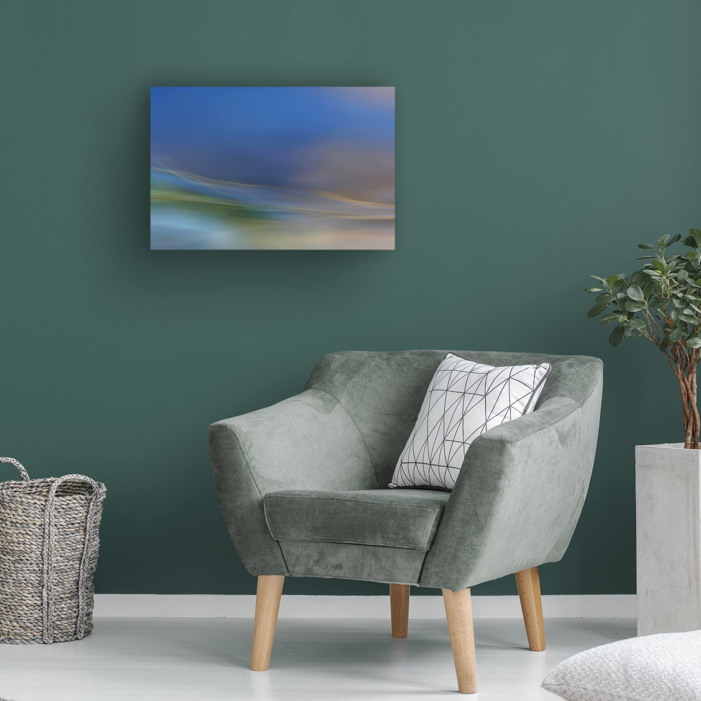 Trademark Fine Art 'Dreamy Waters' Canvas Wall Art by Willy Marthinussen - Modern Abstract Ocean Painting for Living Room, Bedroom & Office Decor